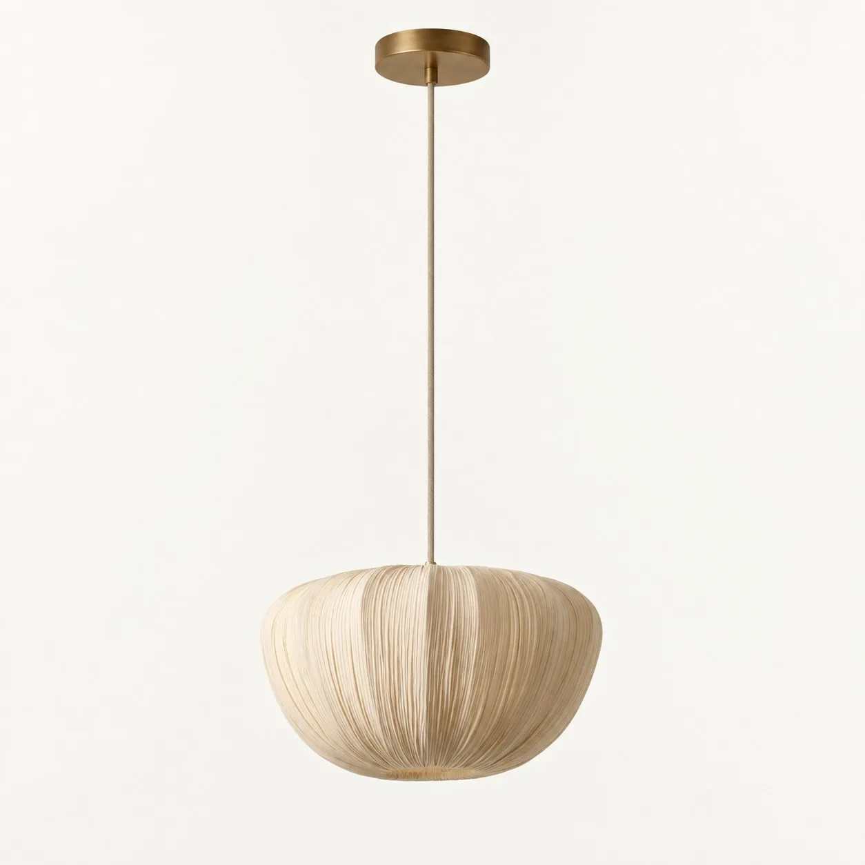 Linara Soft Linen Curved Frame Pendant Light — image 1