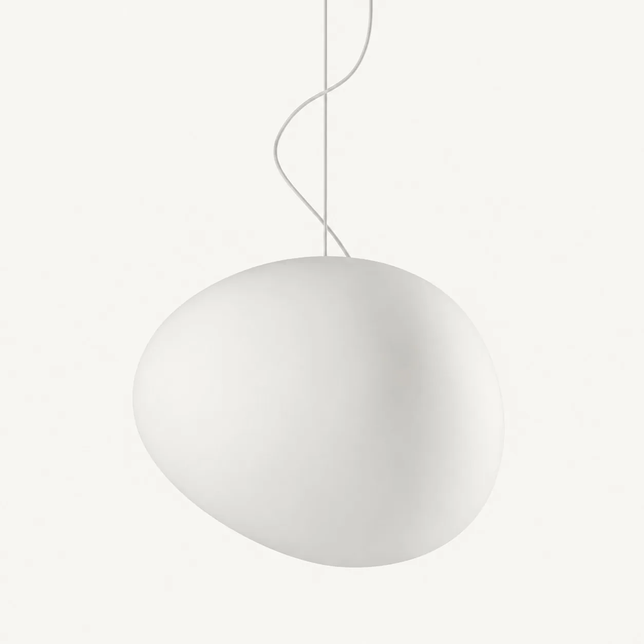 Pebora White glass pebble pendant
