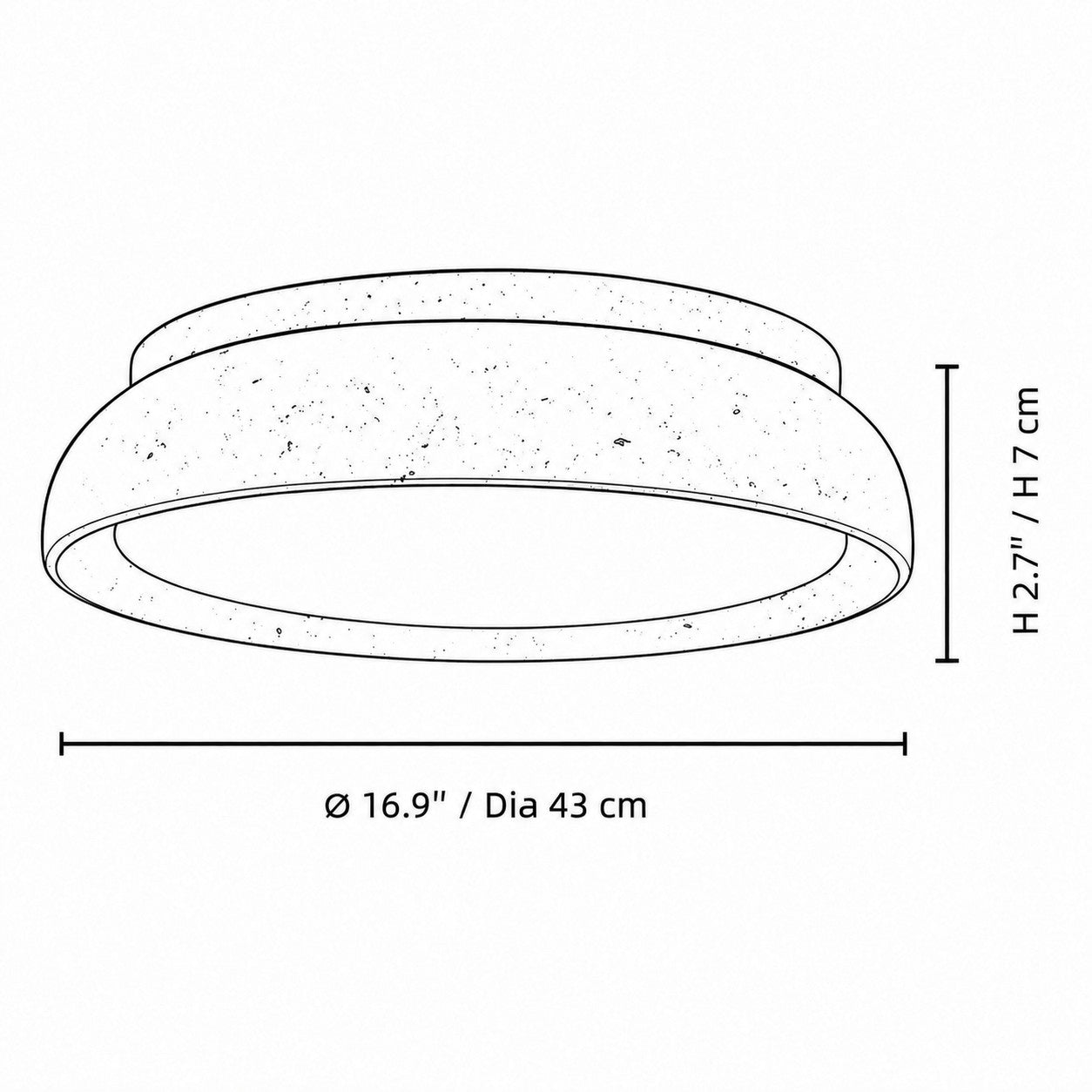 Shallow Drum Travira, 16.9 in / 43 cm