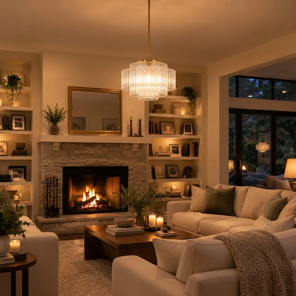 Cascira Antique Brass Tiered Glass Pendant Light — image 13