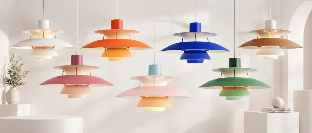 Orbira layered disc pendants in a color cluster