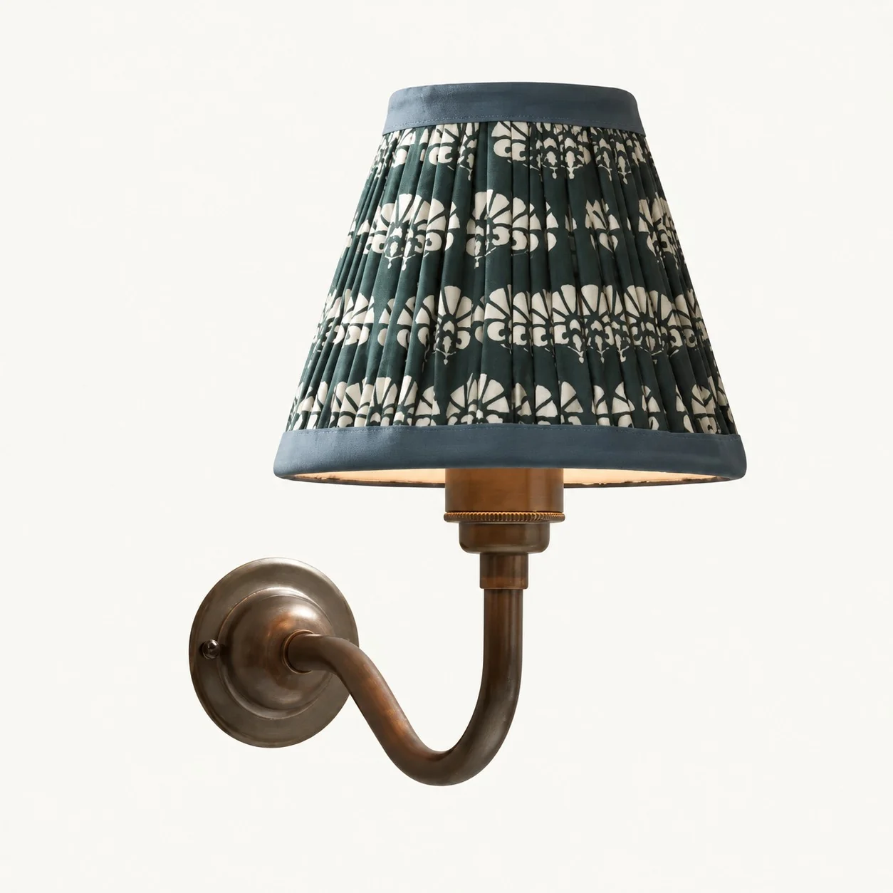 Solmire Fabric Wall Sconce — Vintage Linen Curved Arm for Bedroom — image 10