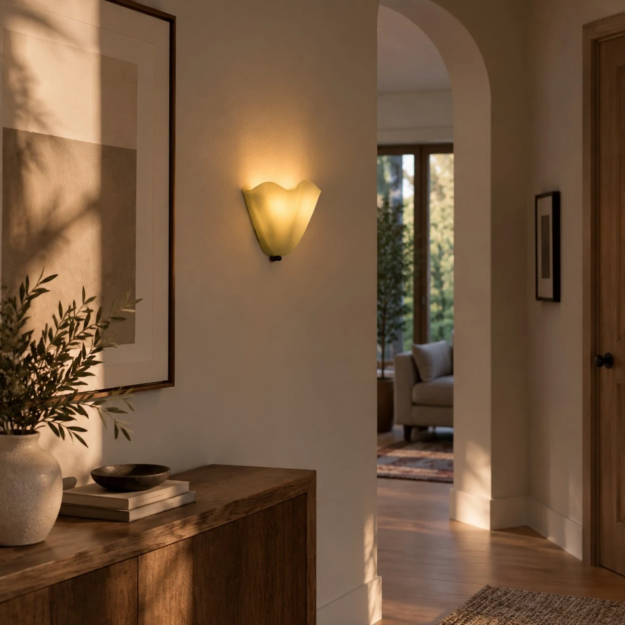 Velora Shell Wall Light — Hand-Blown Glass & Ceramic Sconce — image 11