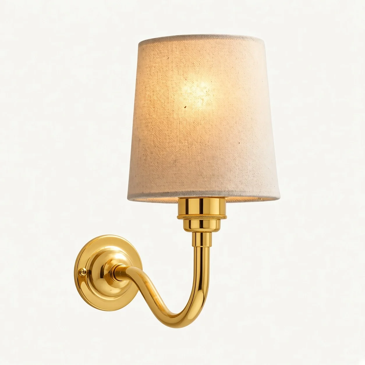 Solmire Fabric Wall Sconce — Vintage Linen Curved Arm for Bedroom — image 16