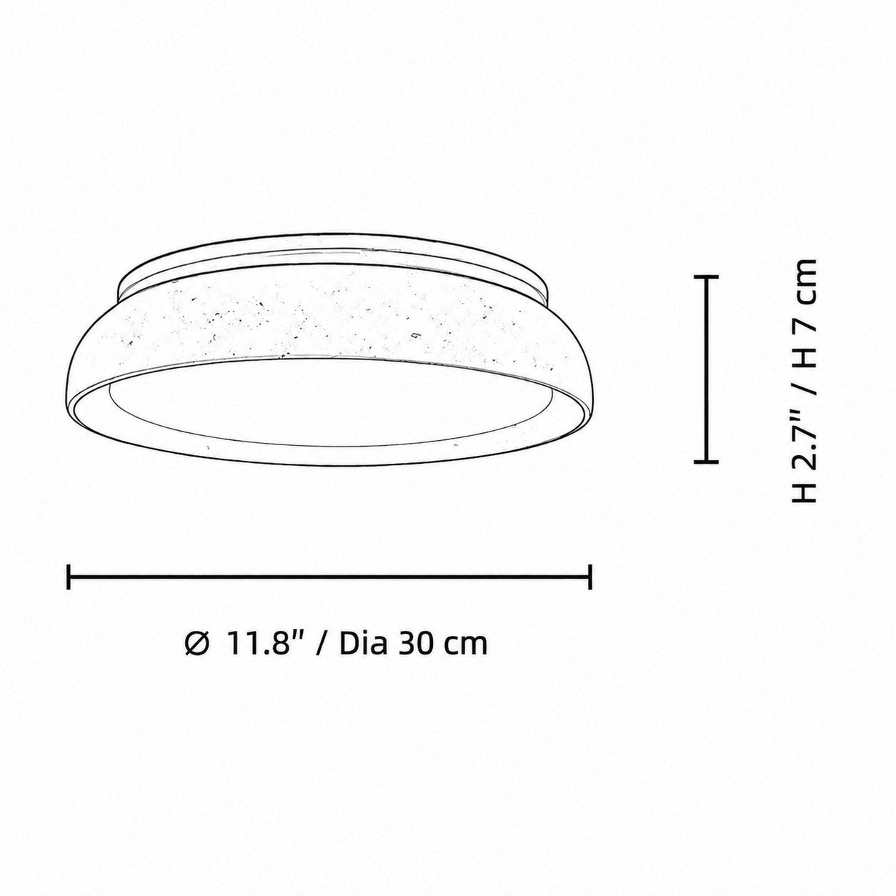 Shallow Drum Travira, 11.8 in / 30 cm
