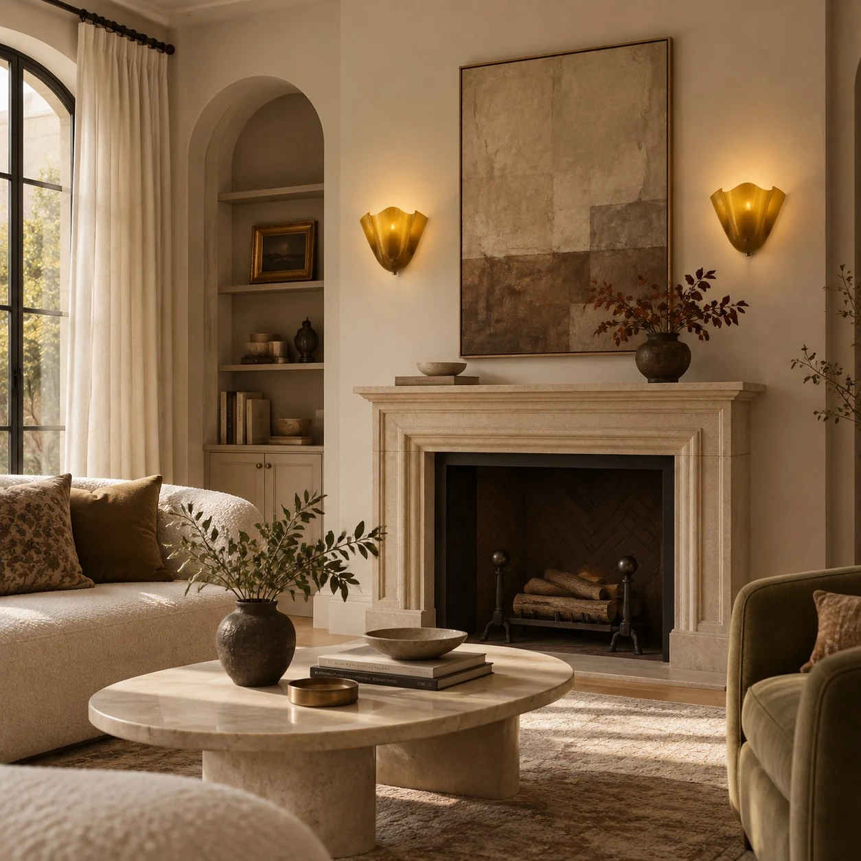 Velora Shell Wall Light — Hand-Blown Glass & Ceramic Sconce — image 4