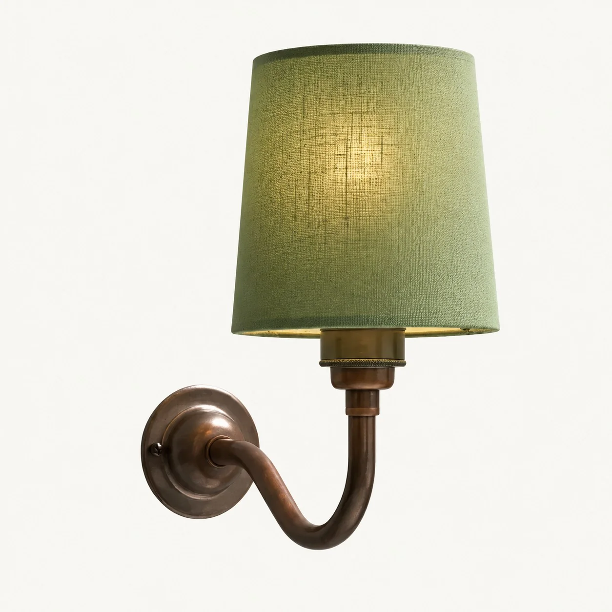Solmire Fabric Wall Sconce — Vintage Linen Curved Arm for Bedroom — image 12