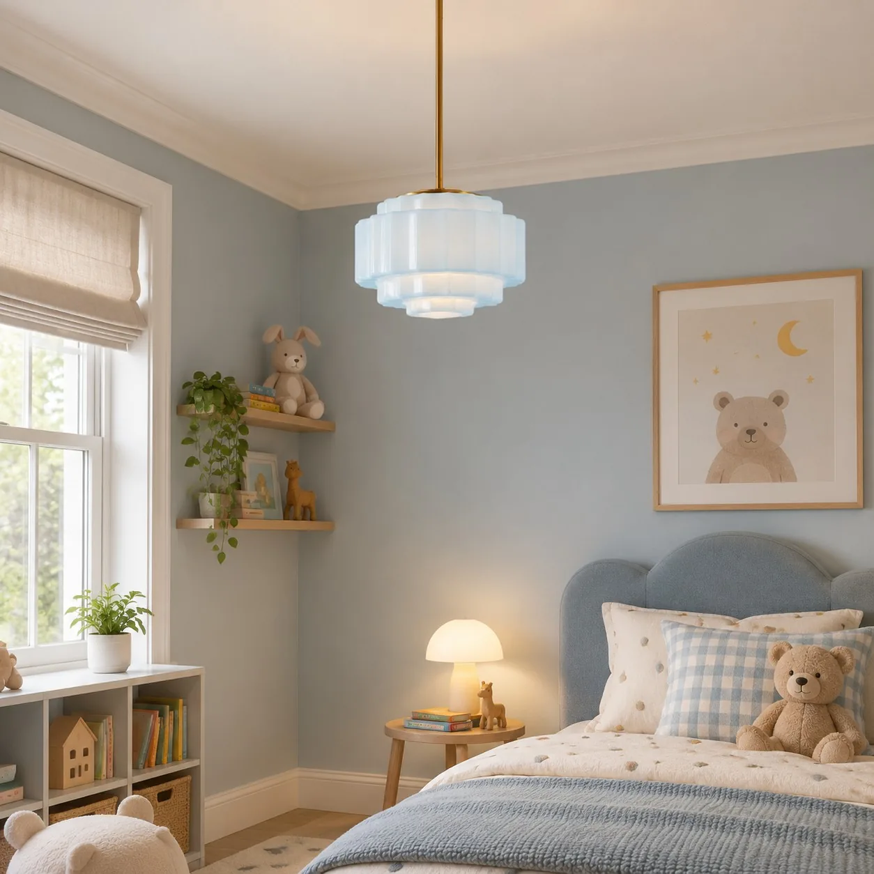 Cascira Antique Brass Tiered Glass Pendant Light — image 15