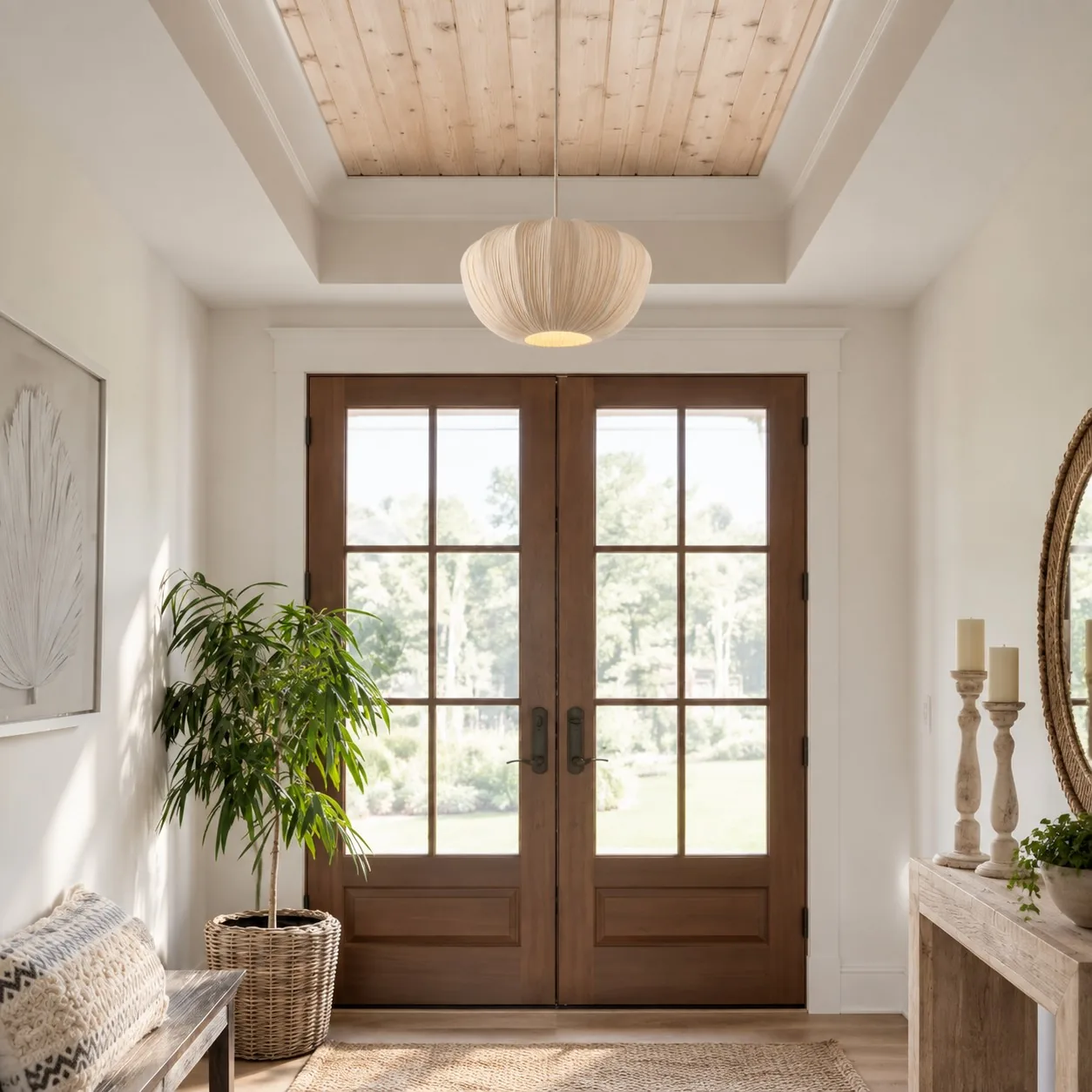 Linara Soft Linen Curved Frame Pendant Light — image 10