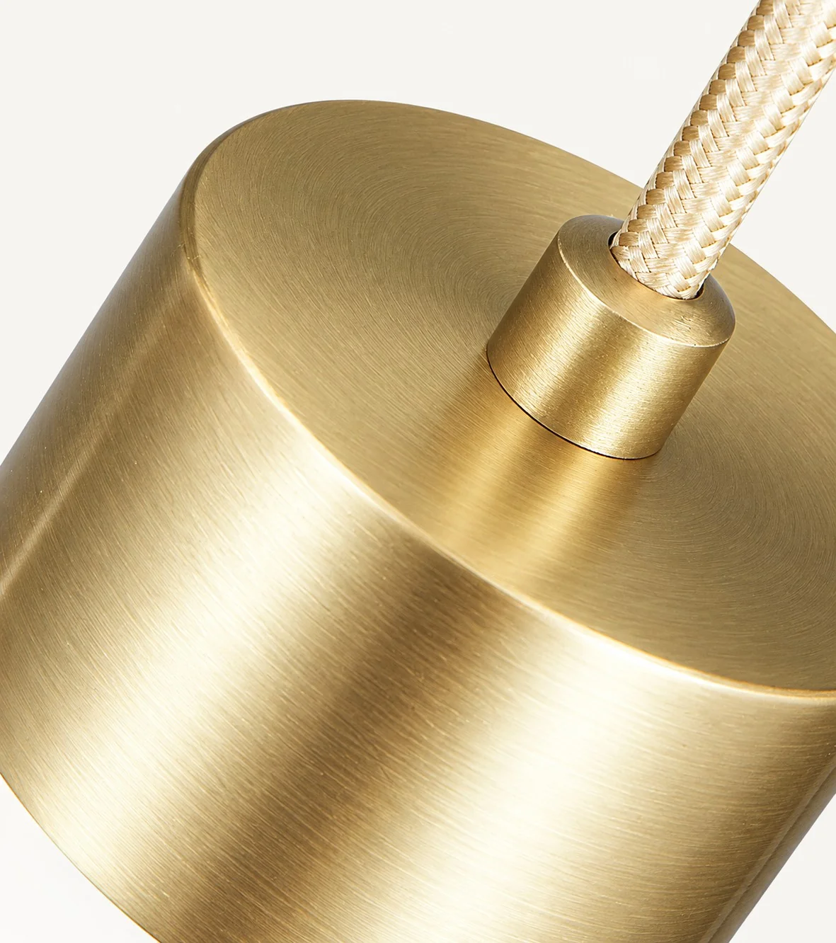 Brushed brass canopy and textile cord