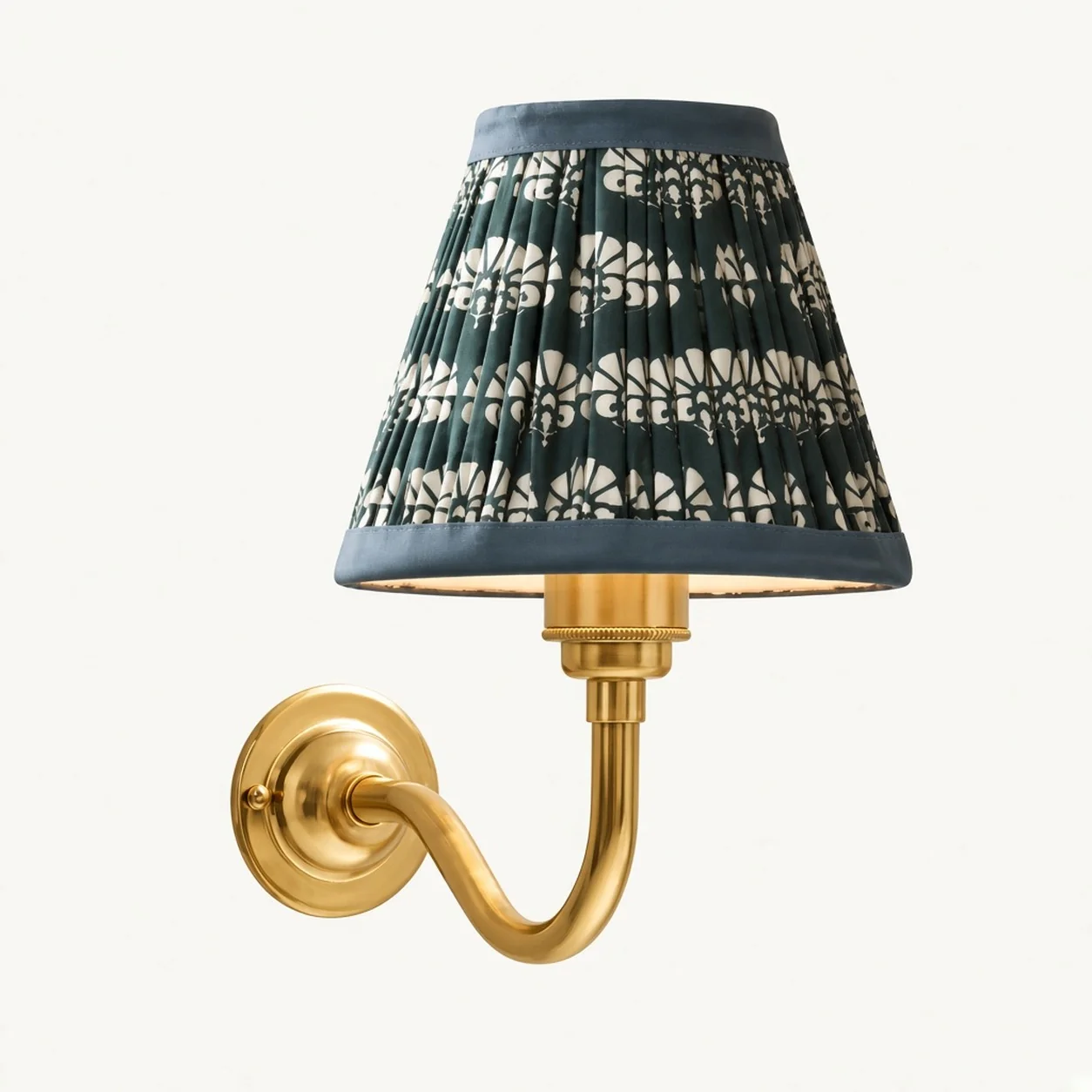 Solmire Fabric Wall Sconce — Vintage Linen Curved Arm for Bedroom — image 15