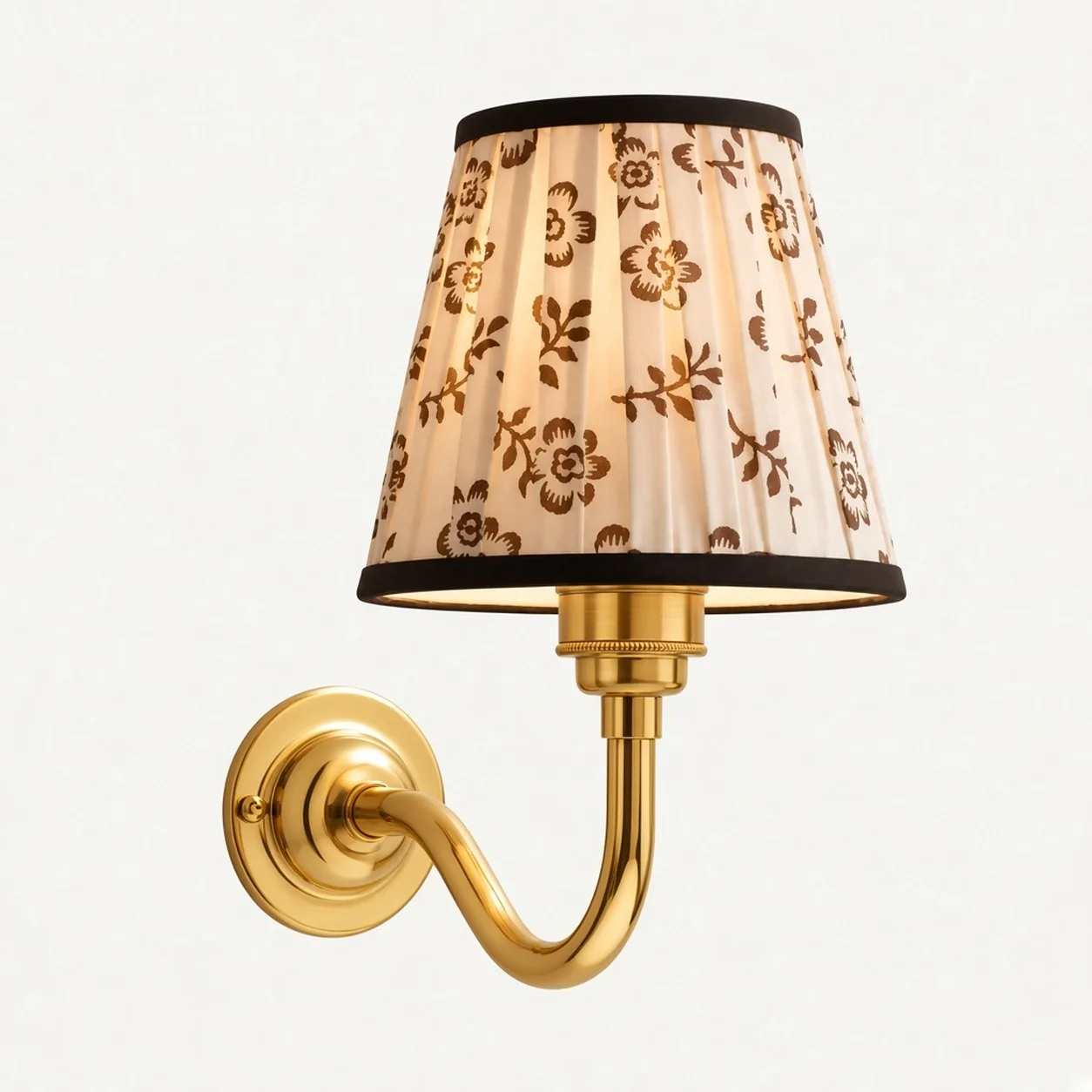 Solmire Fabric Wall Sconce — Vintage Linen Curved Arm for Bedroom — image 14