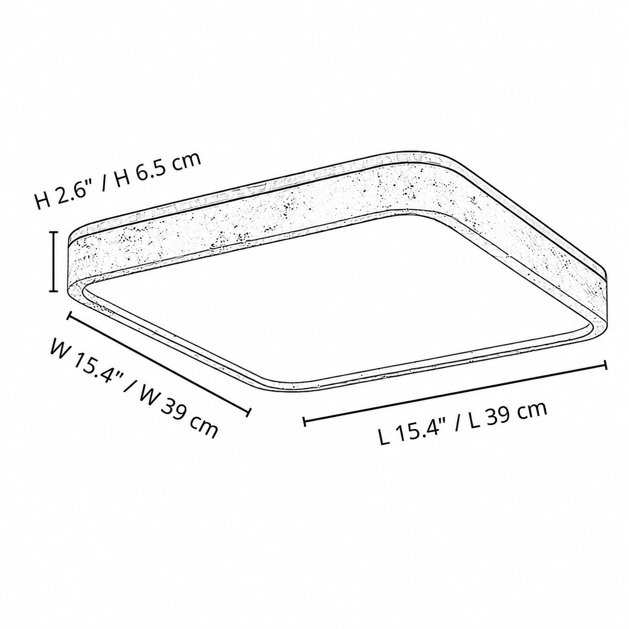 Square Travira, 15.4 in / 39 cm