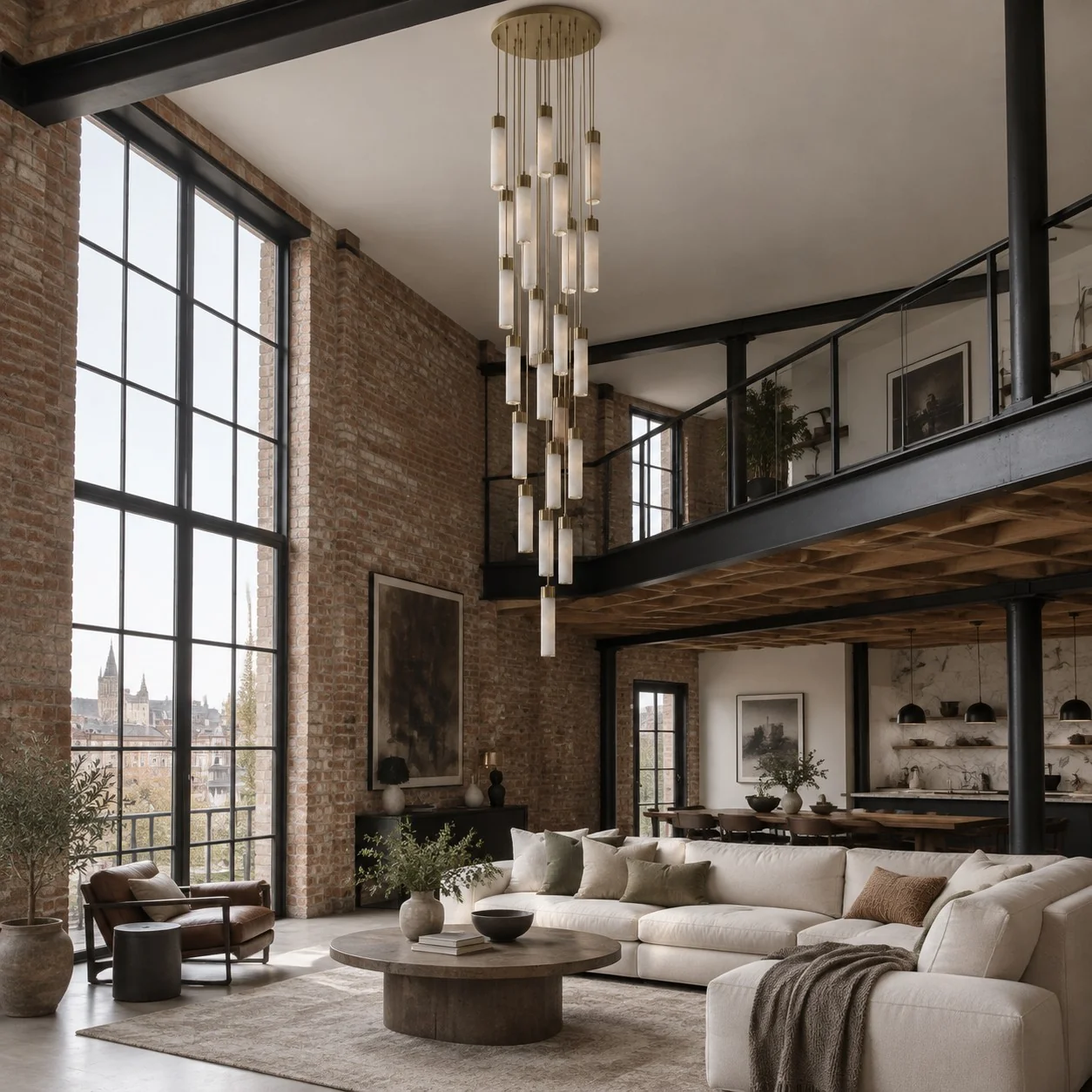 Sela Straight Alabaster Brass Pendant Light — image 21