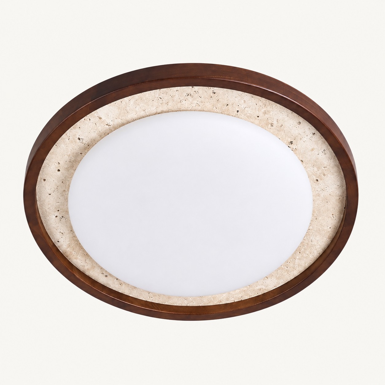 Round travertine ceiling light