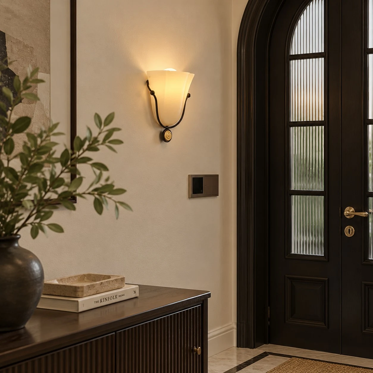 Velora Shell Wall Light — Hand-Blown Glass & Ceramic Sconce — image 7