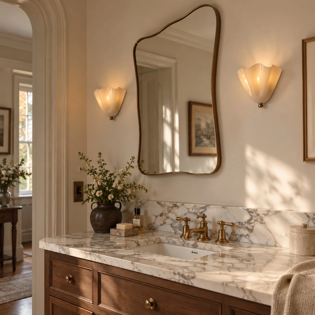 Velora Shell Wall Light — Hand-Blown Glass & Ceramic Sconce — image 3