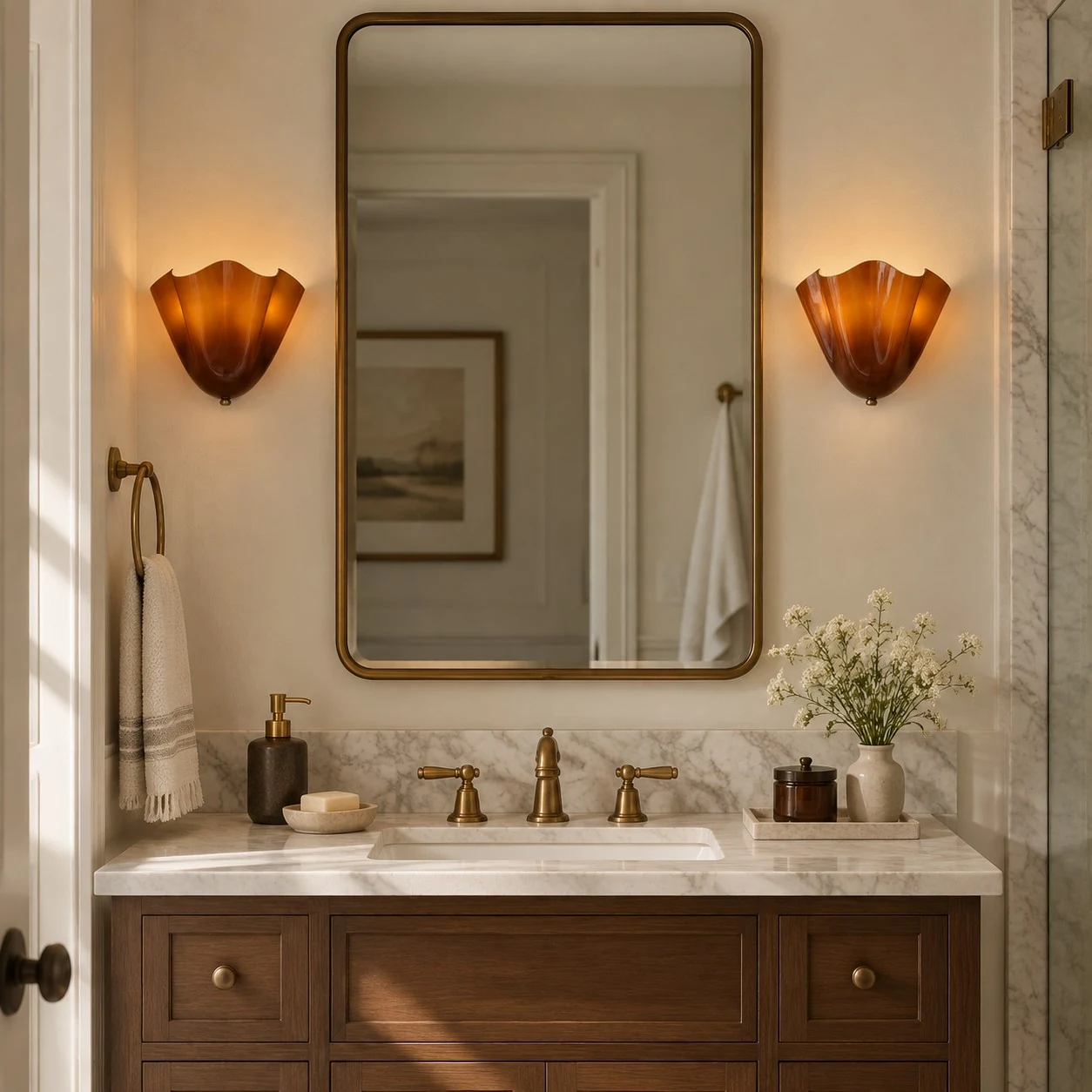 Velora Shell Wall Light — Hand-Blown Glass & Ceramic Sconce — image 6