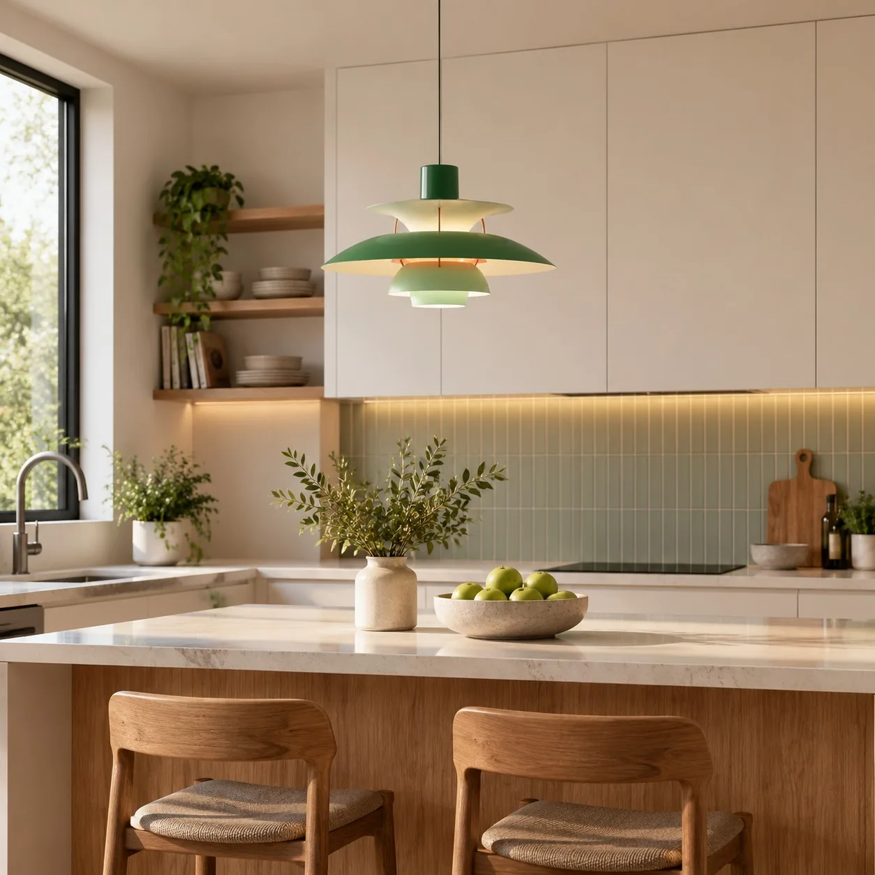 Orbira Modern Scandinavian Disc Pendant Light — Multi-Color Aluminum — image 23