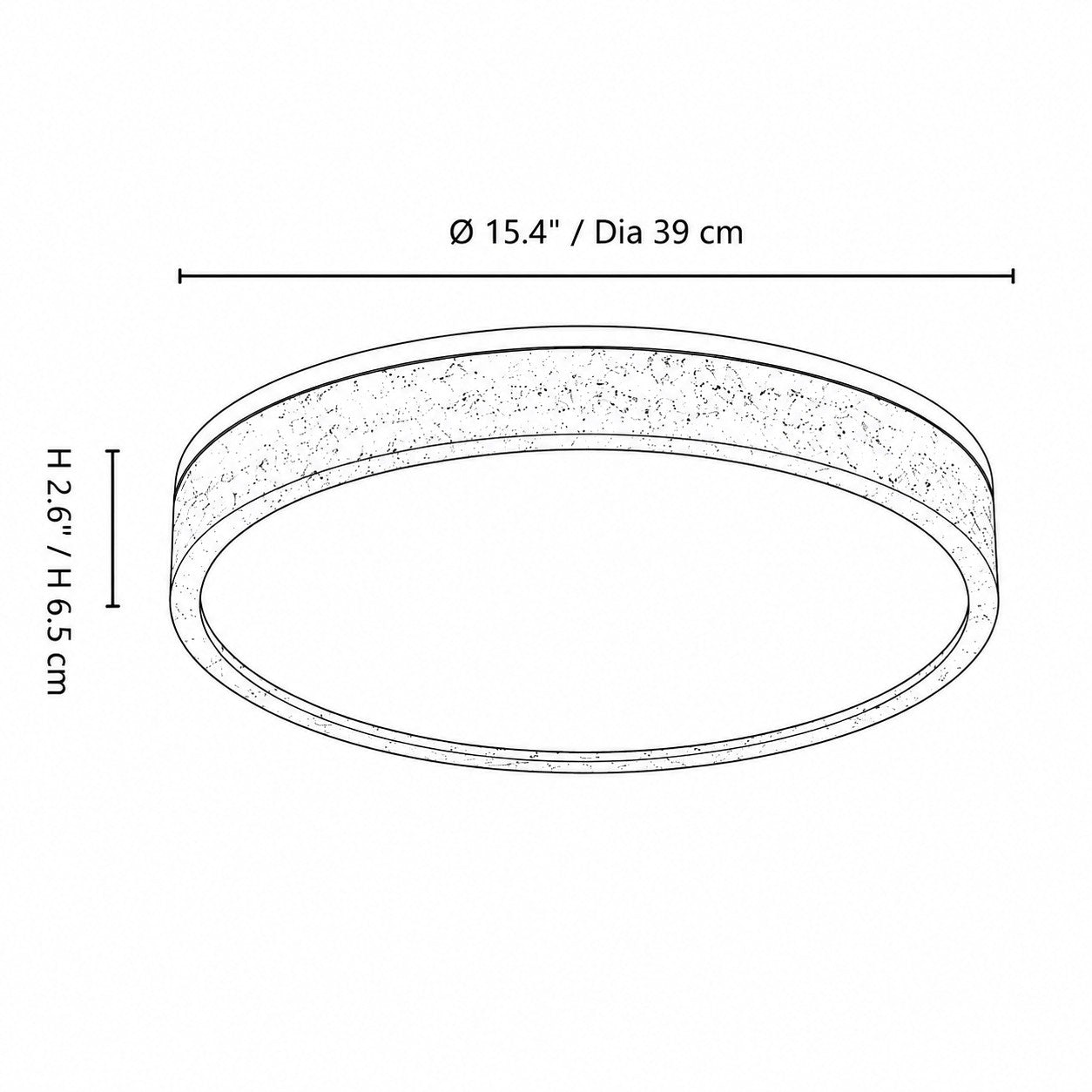 Round Travira, 15.4 in / 39 cm