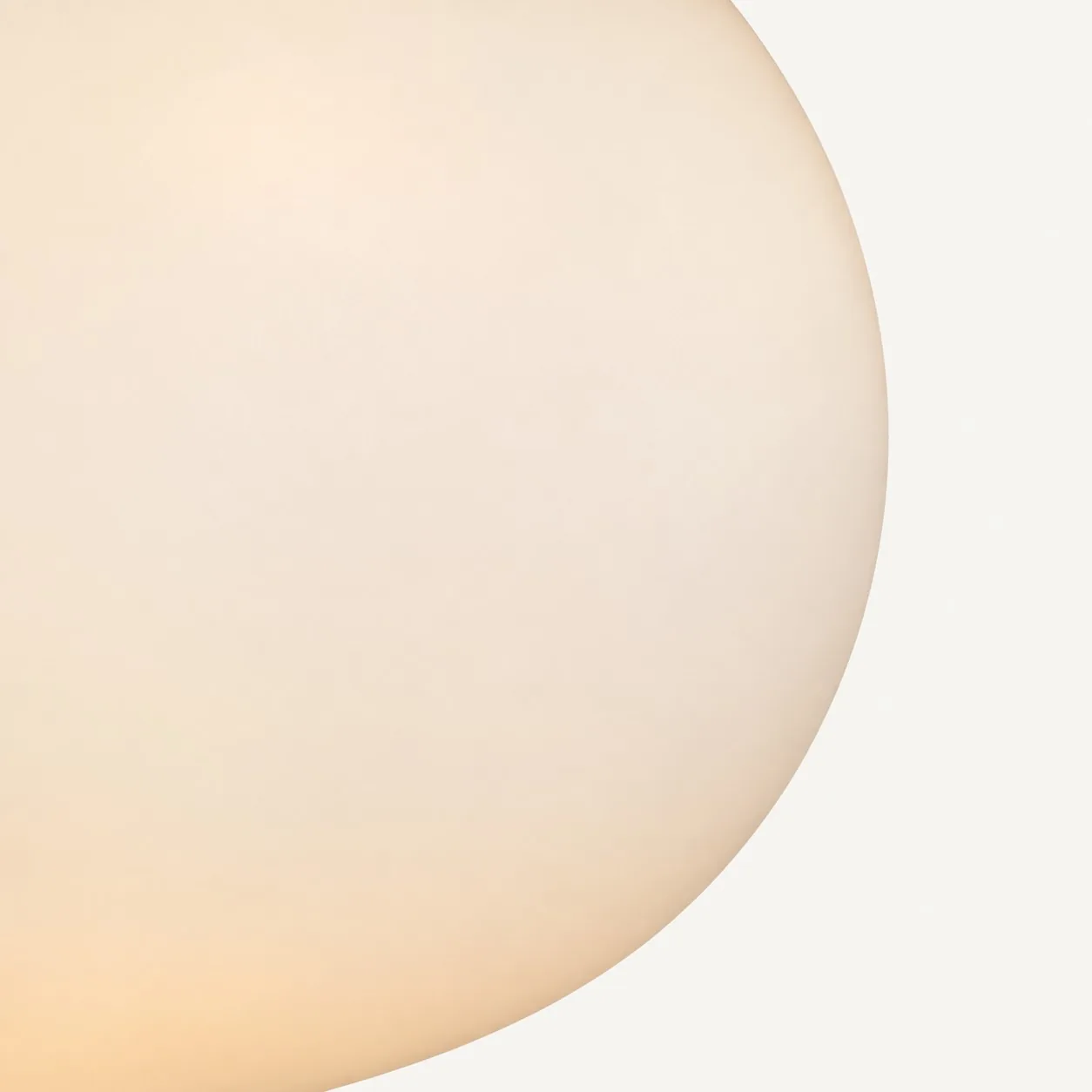Warm glow through frosted Pebora glass