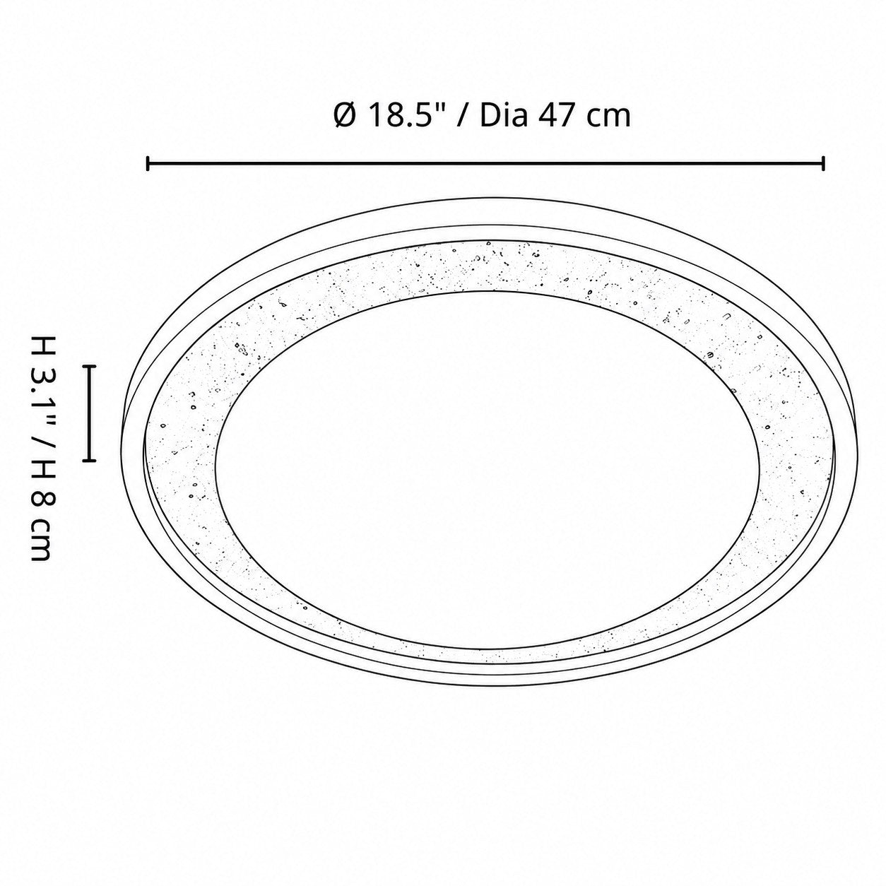Round Travira, 18.5 in / 47 cm