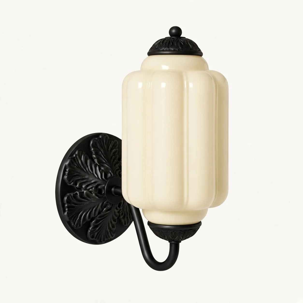 Eloise Vintage Milk Glass Wall Sconce — Wall Sconce Yellow/Black