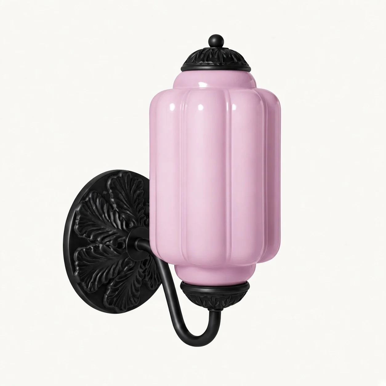 Eloise Vintage Milk Glass Wall Sconce — Wall Sconce Lavender/Black