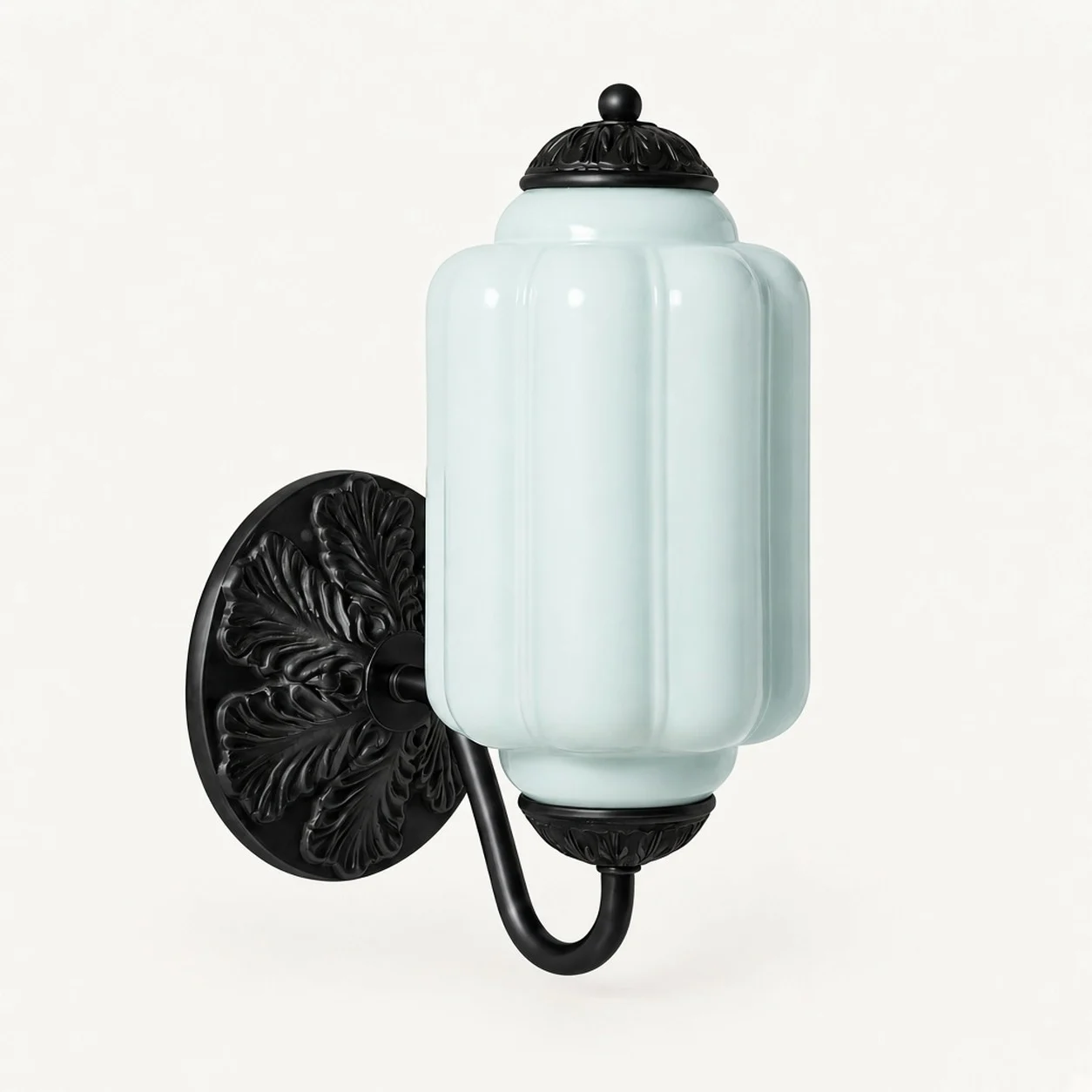 Eloise Vintage Milk Glass Wall Sconce — Wall Sconce Blue/Black