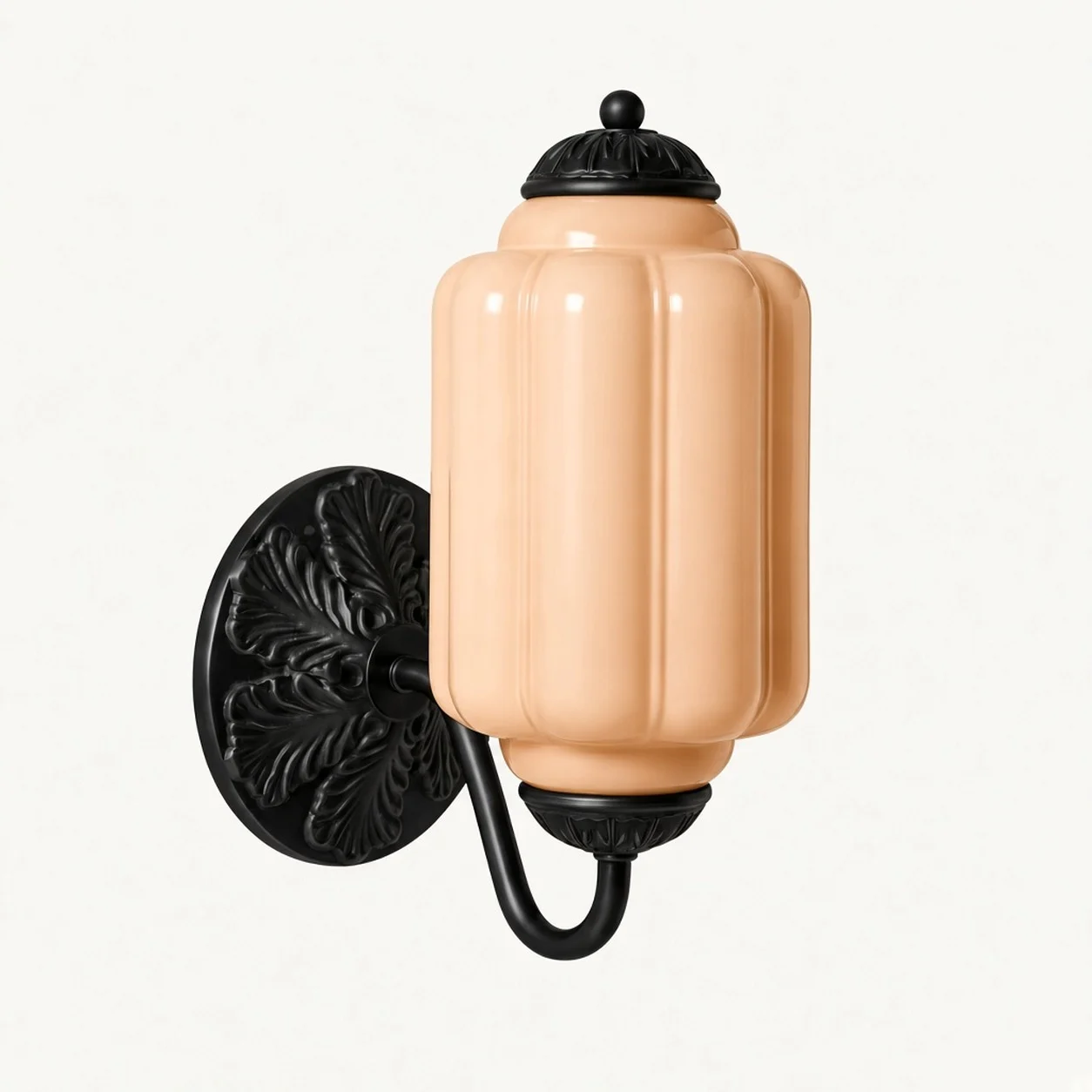 Eloise Vintage Milk Glass Wall Sconce — Wall Sconce Orange/Black