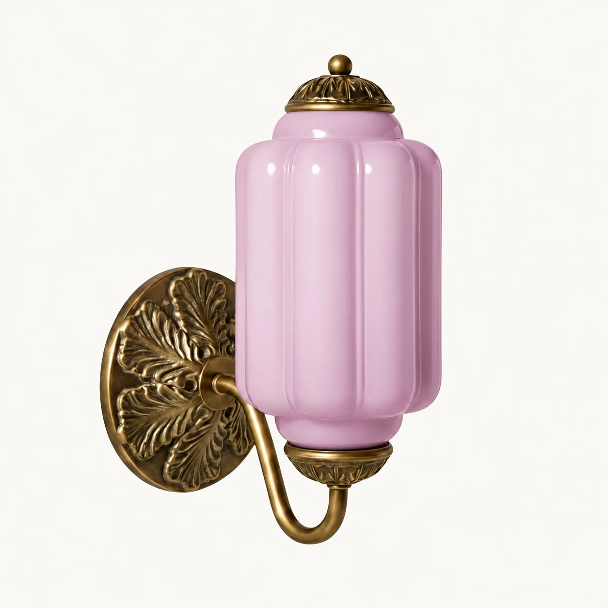 Eloise Vintage Milk Glass Wall Sconce — Wall Sconce Lavender/Brass