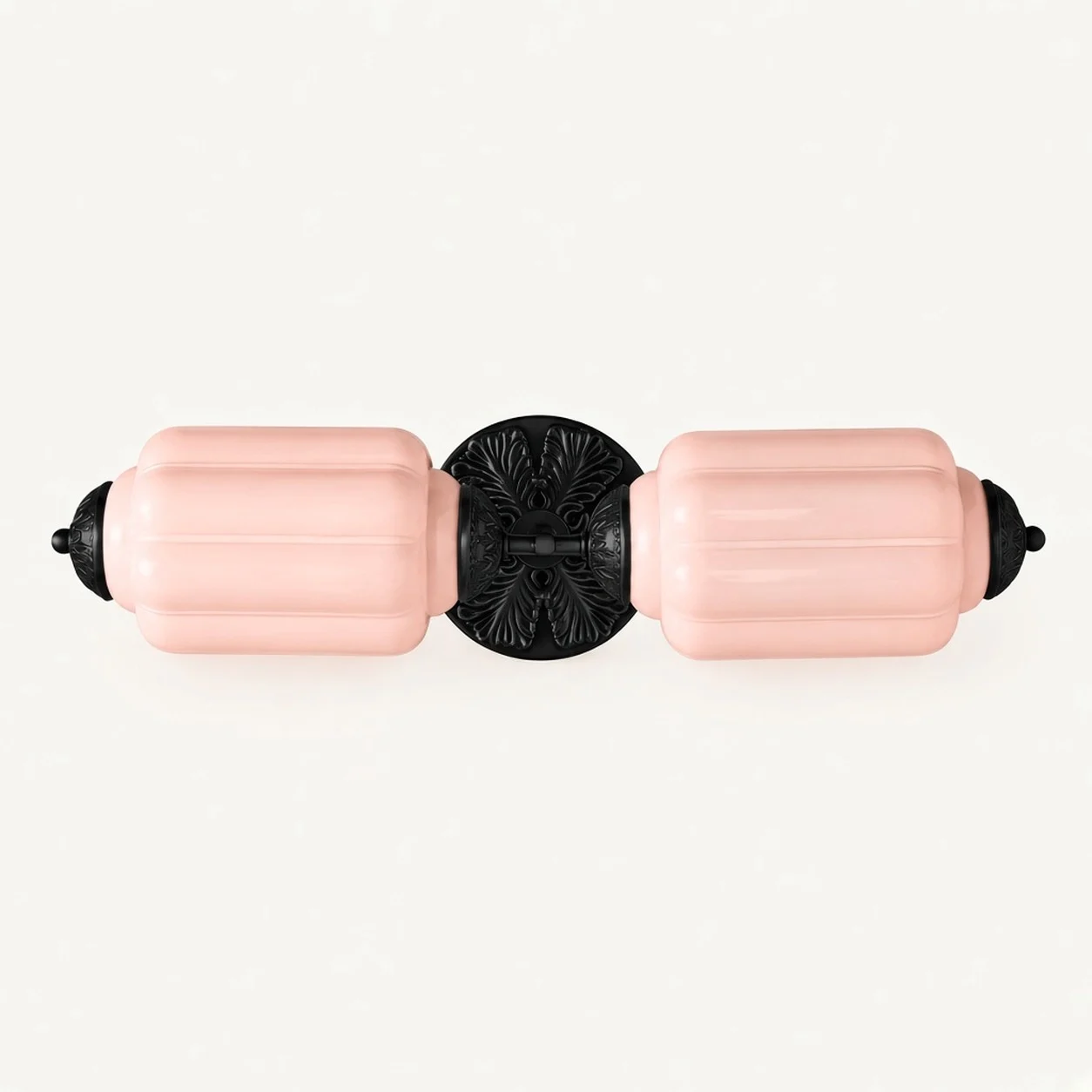 Eloise Vintage Milk Glass Wall Sconce — Double Sconce Pink/Black