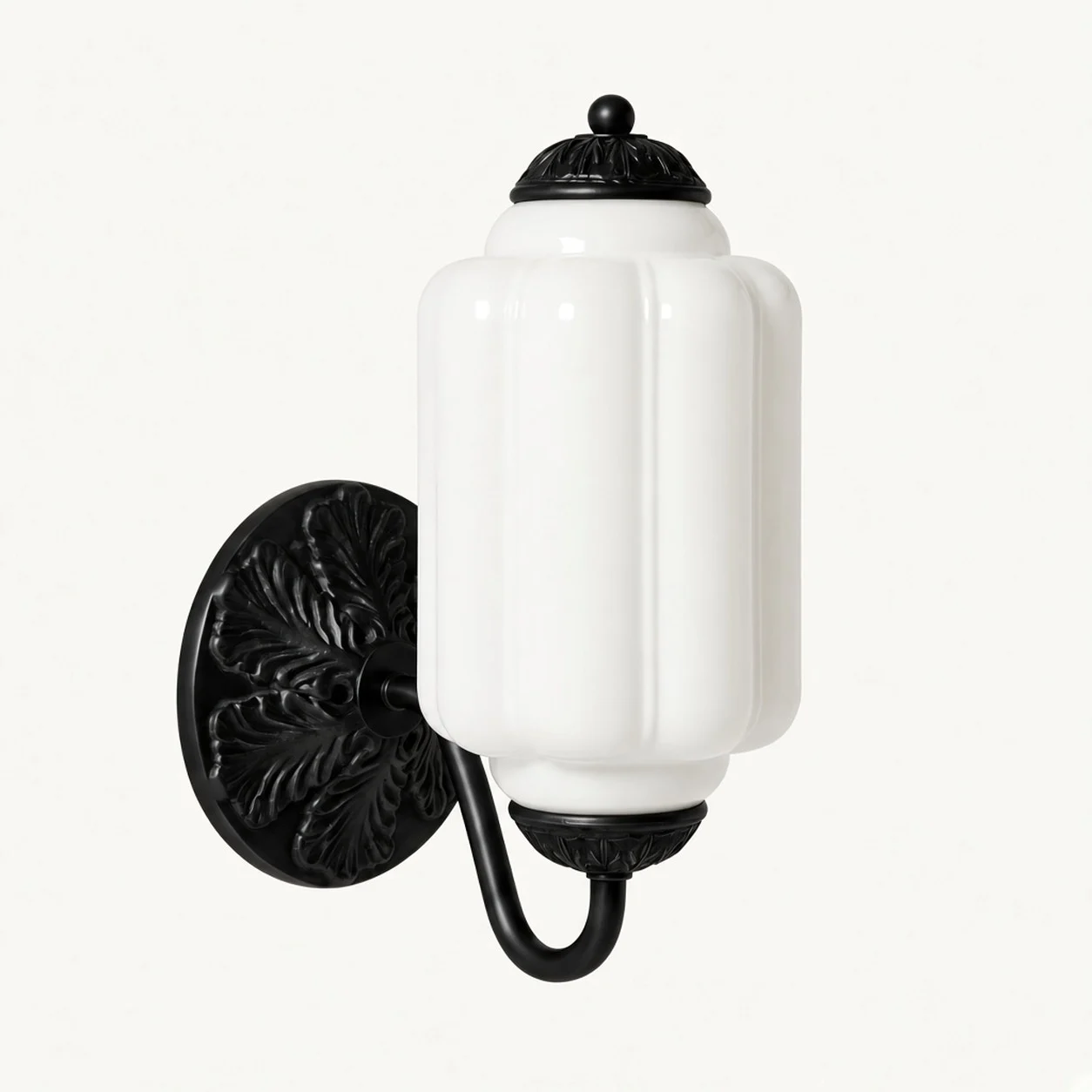 Eloise Vintage Milk Glass Wall Sconce — Wall Sconce White/Black