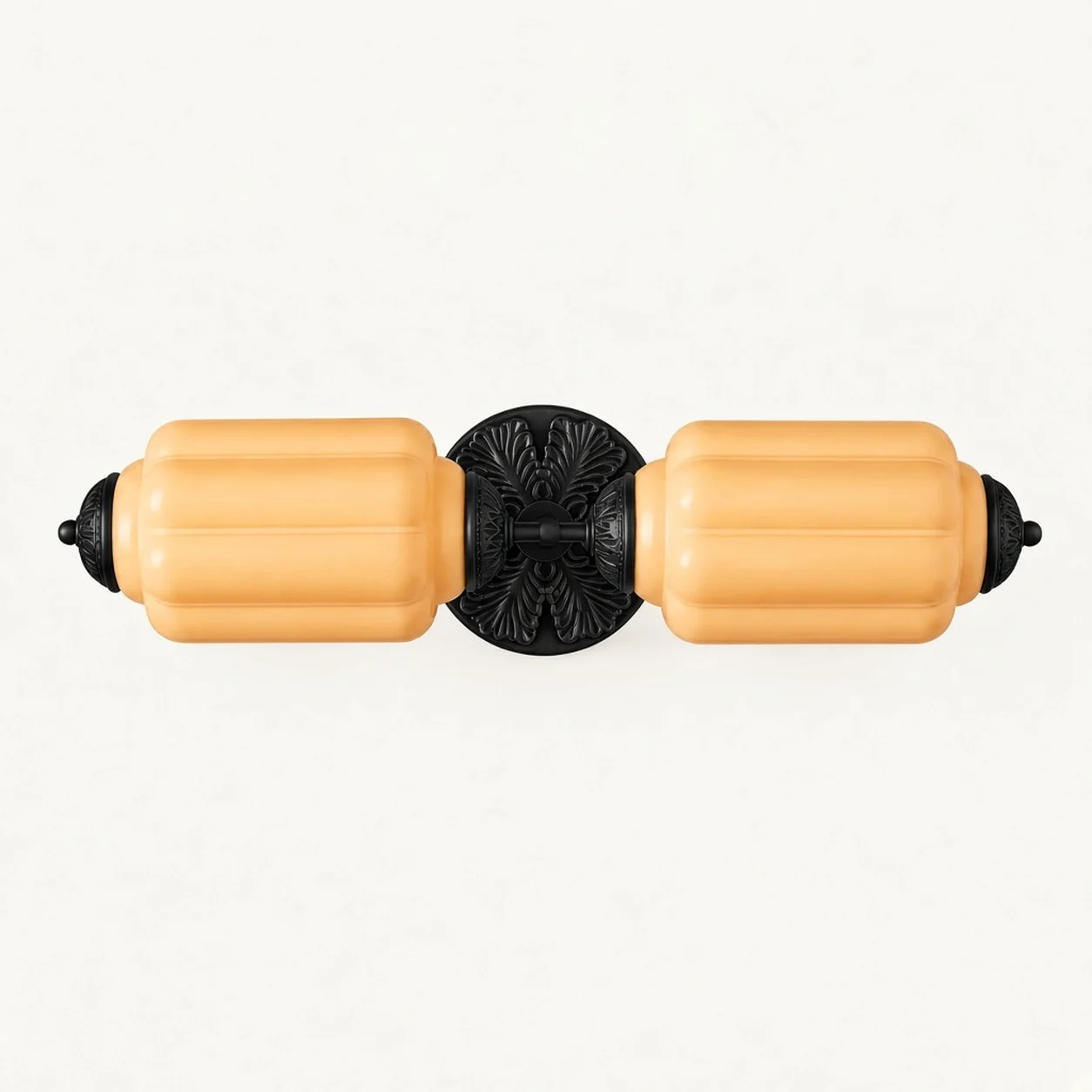 Eloise Vintage Milk Glass Wall Sconce — Double Sconce Orange/Black
