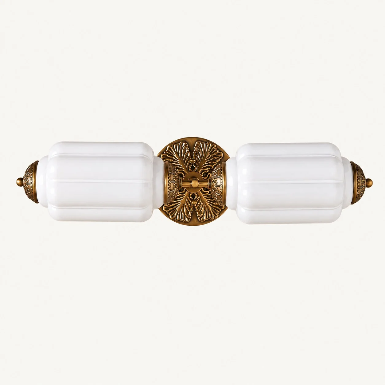 Eloise Vintage Milk Glass Wall Sconce — Double Sconce White/Brass