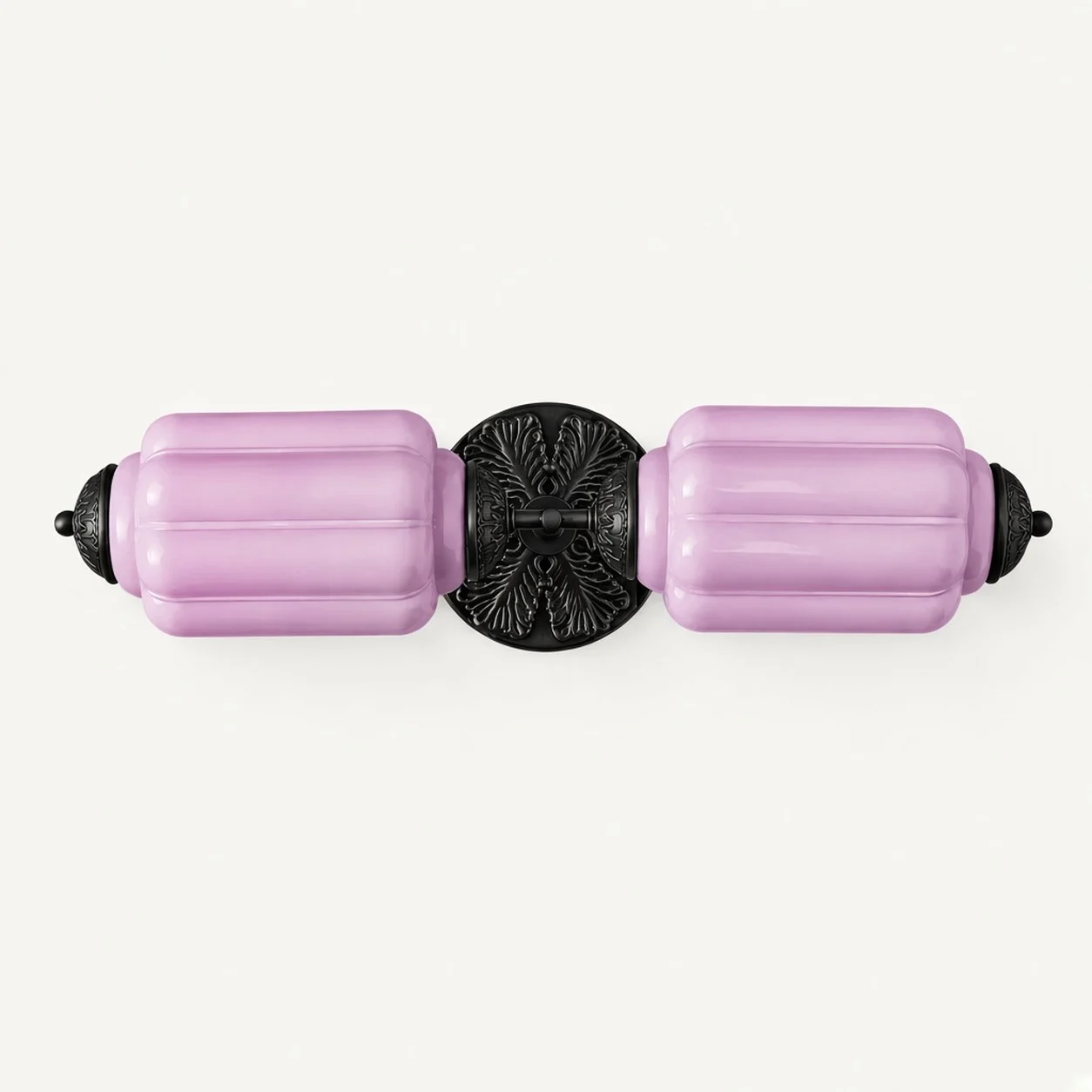 Eloise Vintage Milk Glass Wall Sconce — Double Sconce Lavender/Black