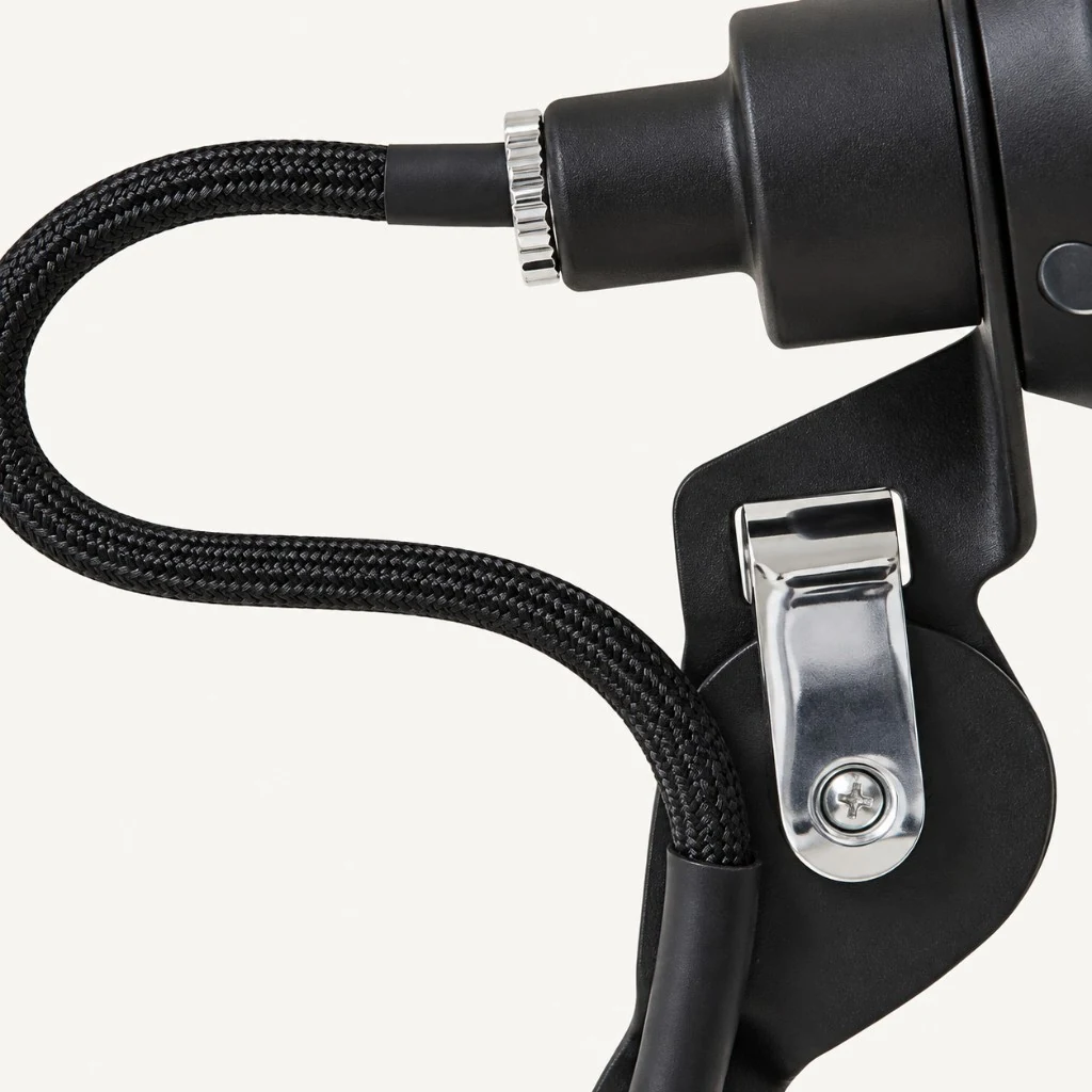 Articula braided cord and metal clip close-up