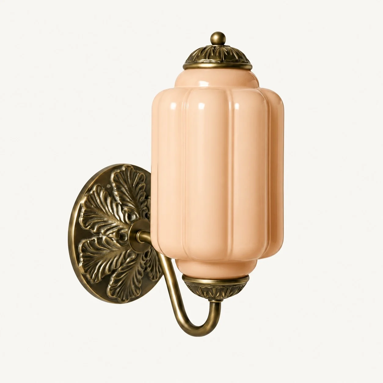 Eloise Vintage Milk Glass Wall Sconce — Wall Sconce Orange/Brass