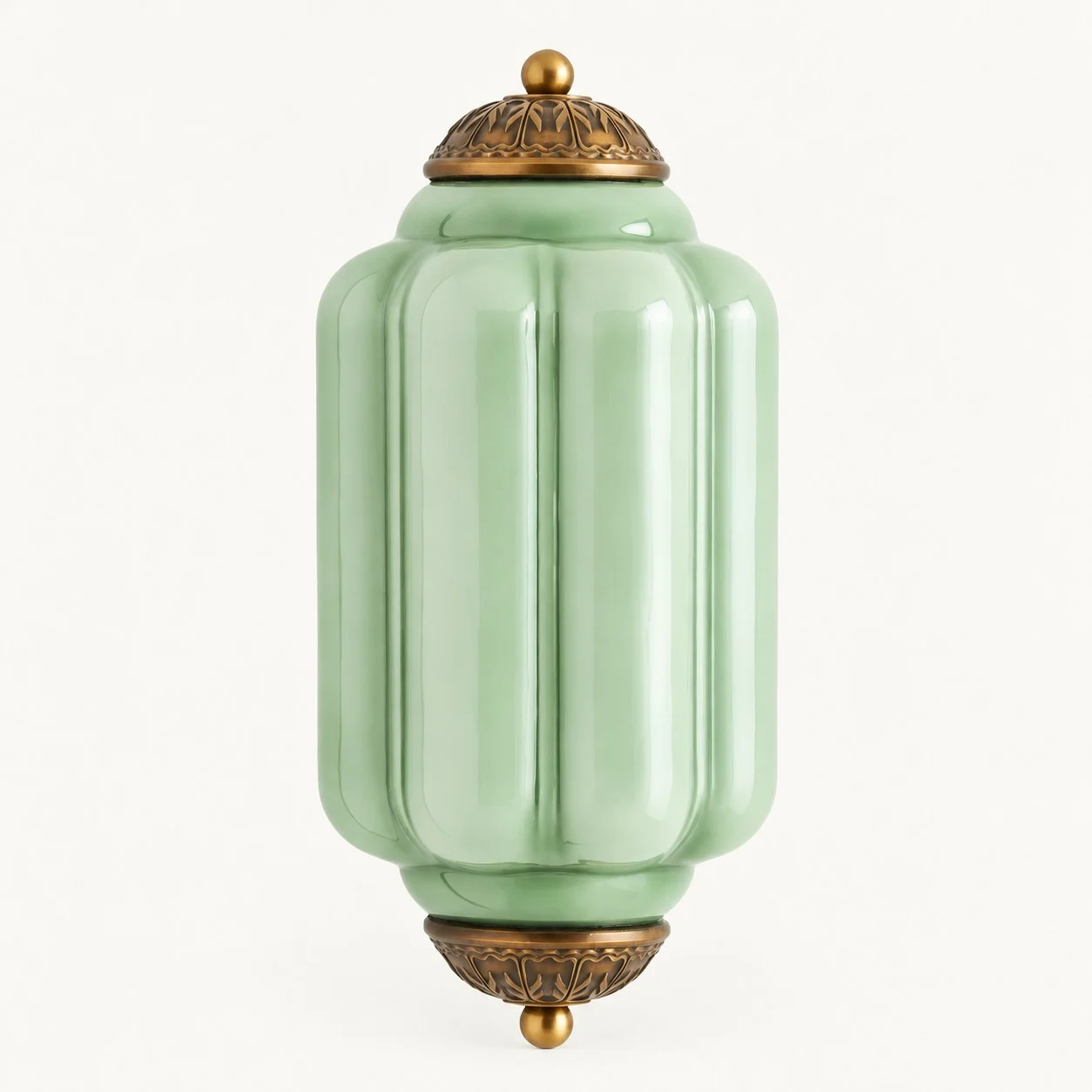 Eloise Vintage Milk Glass Wall Sconce — Regular Green/Brass