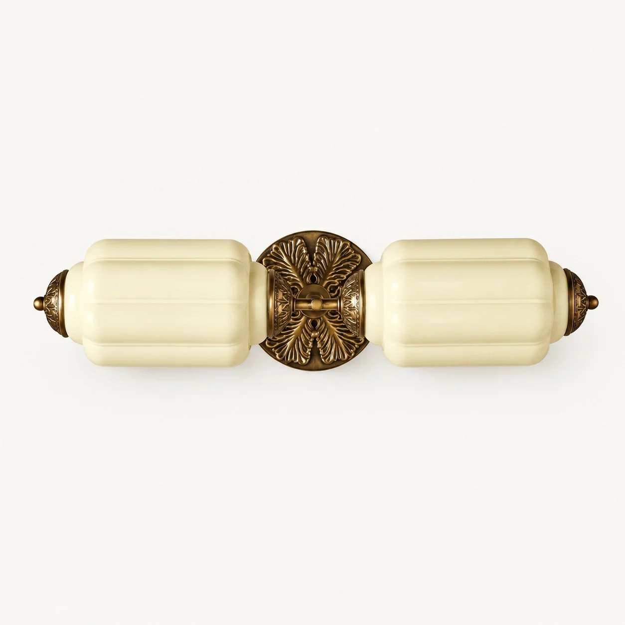 Eloise Vintage Milk Glass Wall Sconce — Double Sconce Yellow/Brass