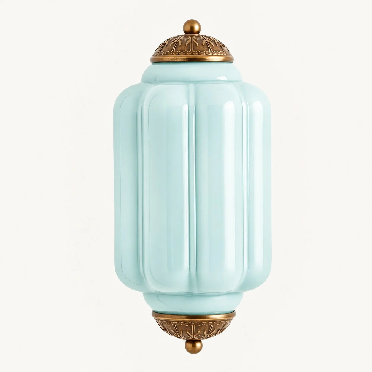 Eloise Vintage Milk Glass Wall Sconce — Regular Blue/Brass