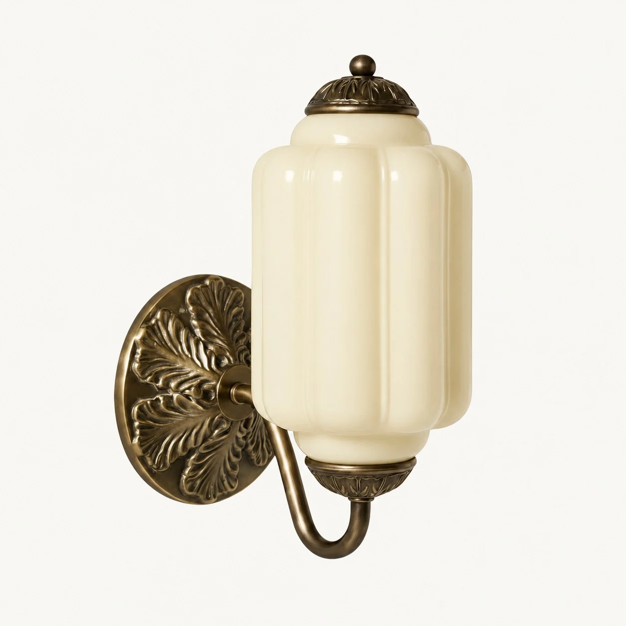 Eloise Vintage Milk Glass Wall Sconce — Wall Sconce Yellow/Brass