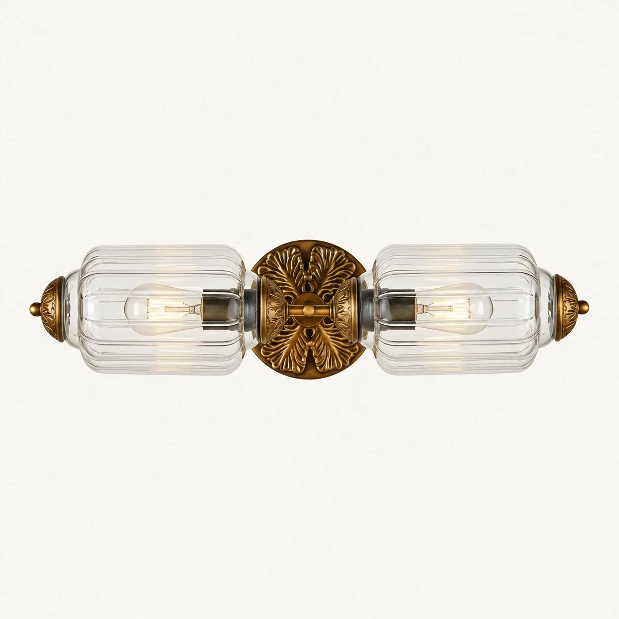 Eloise Vintage Milk Glass Wall Sconce — Double Sconce Clear/Brass