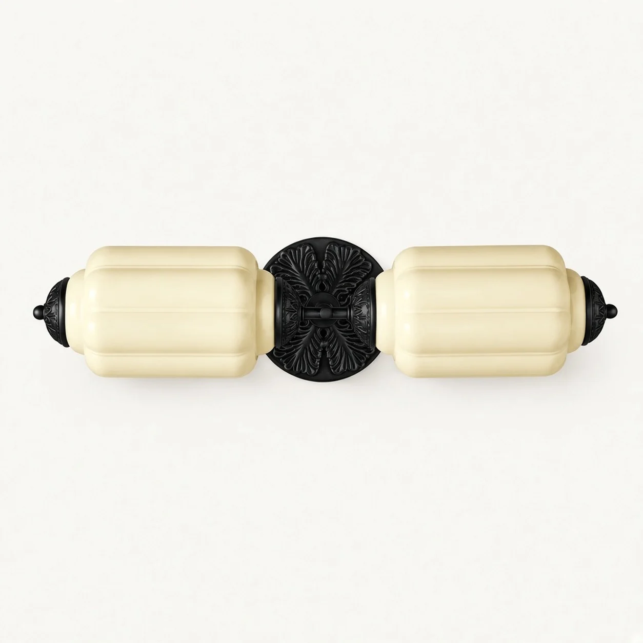Eloise Vintage Milk Glass Wall Sconce — Double Sconce Yellow/Black
