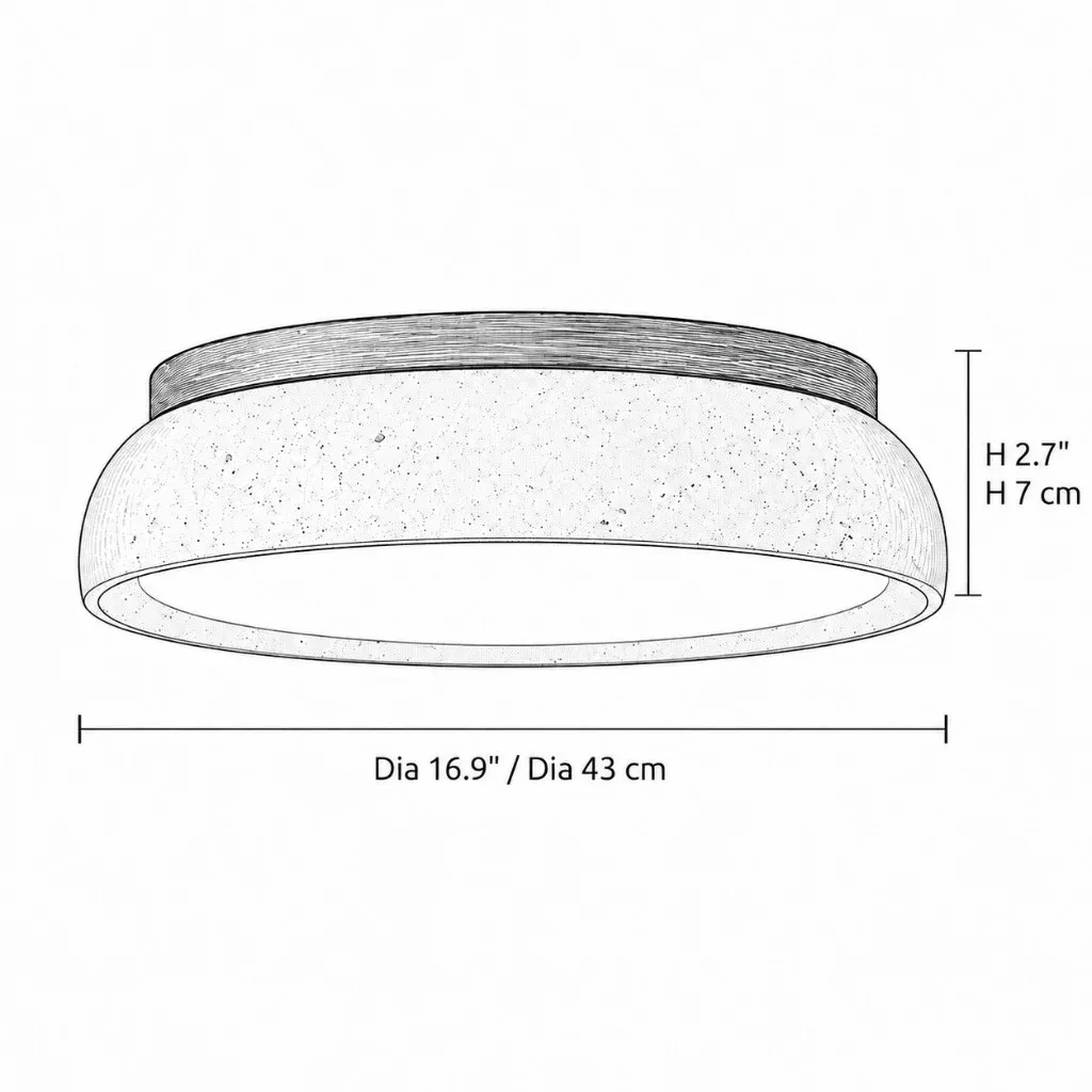 Dimension drawing, 16.9 inch diameter and 2.7 inch height