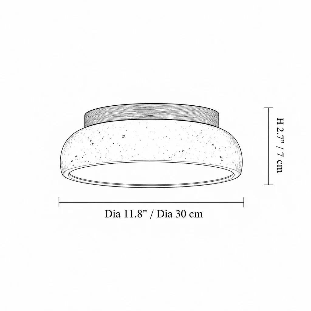 Dimension drawing, 11.8 inch diameter and 2.7 inch height