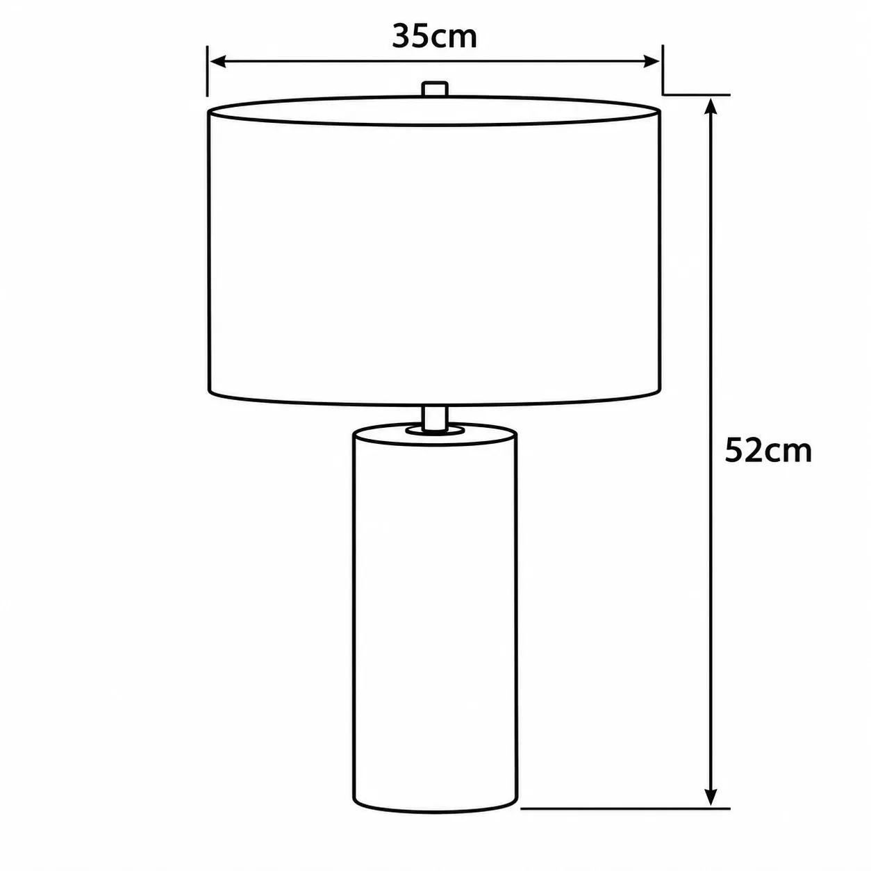 Drum Black dimensions: 35 cm wide and 52 cm high