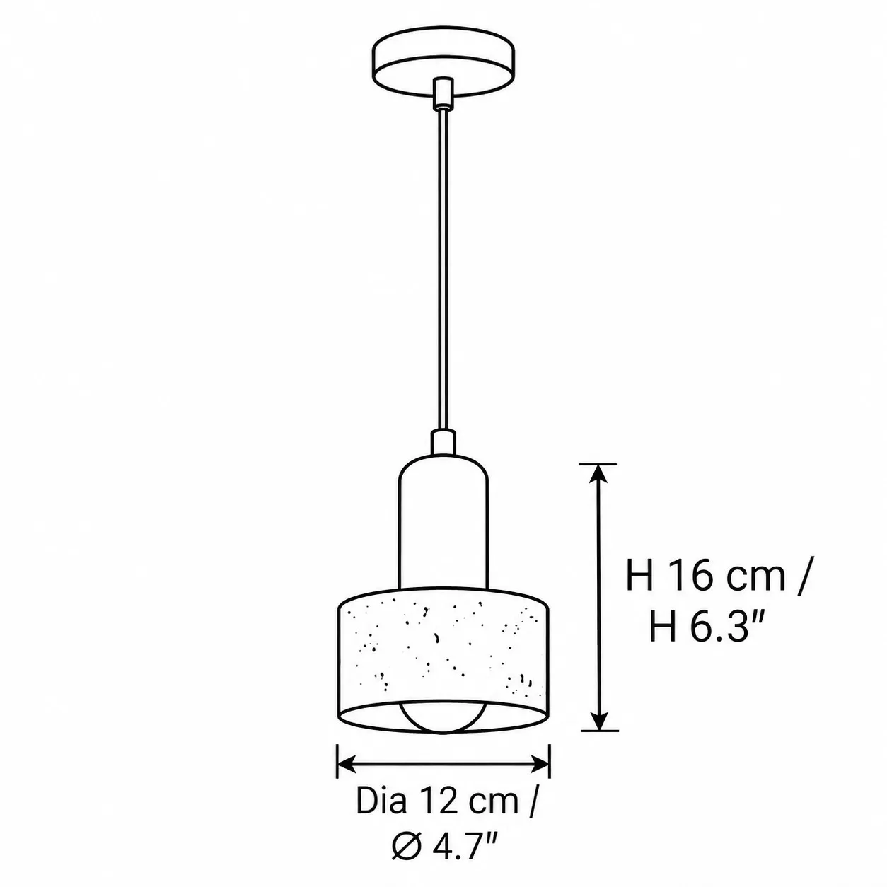 C Drum, diameter 12 cm, height 16 cm