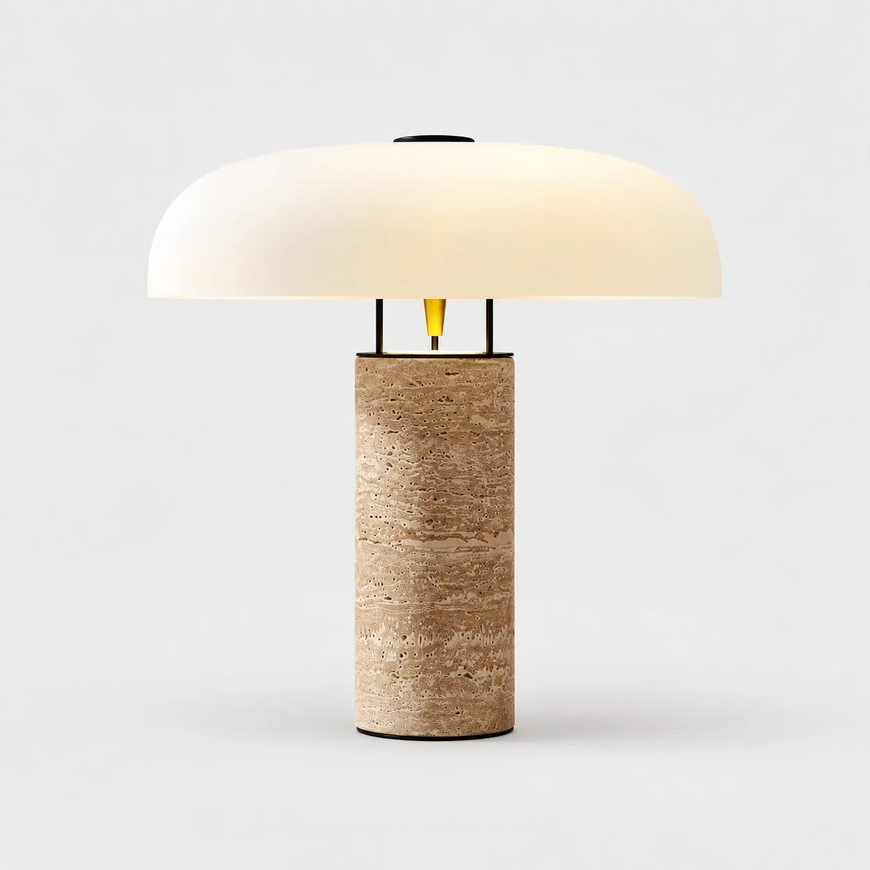 Ostvara travertine dome table lamp