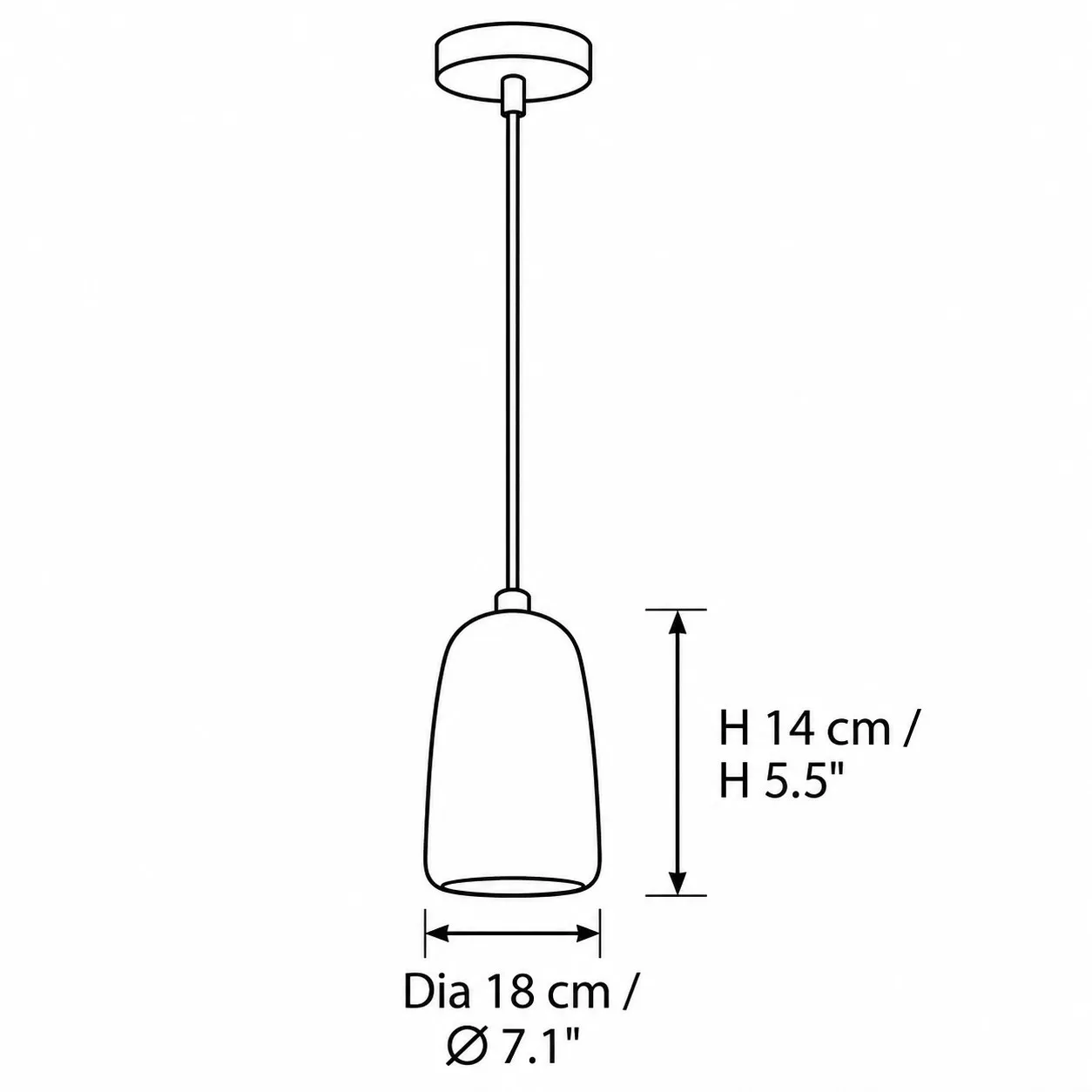 E Capsule, diameter 18 cm, height 14 cm